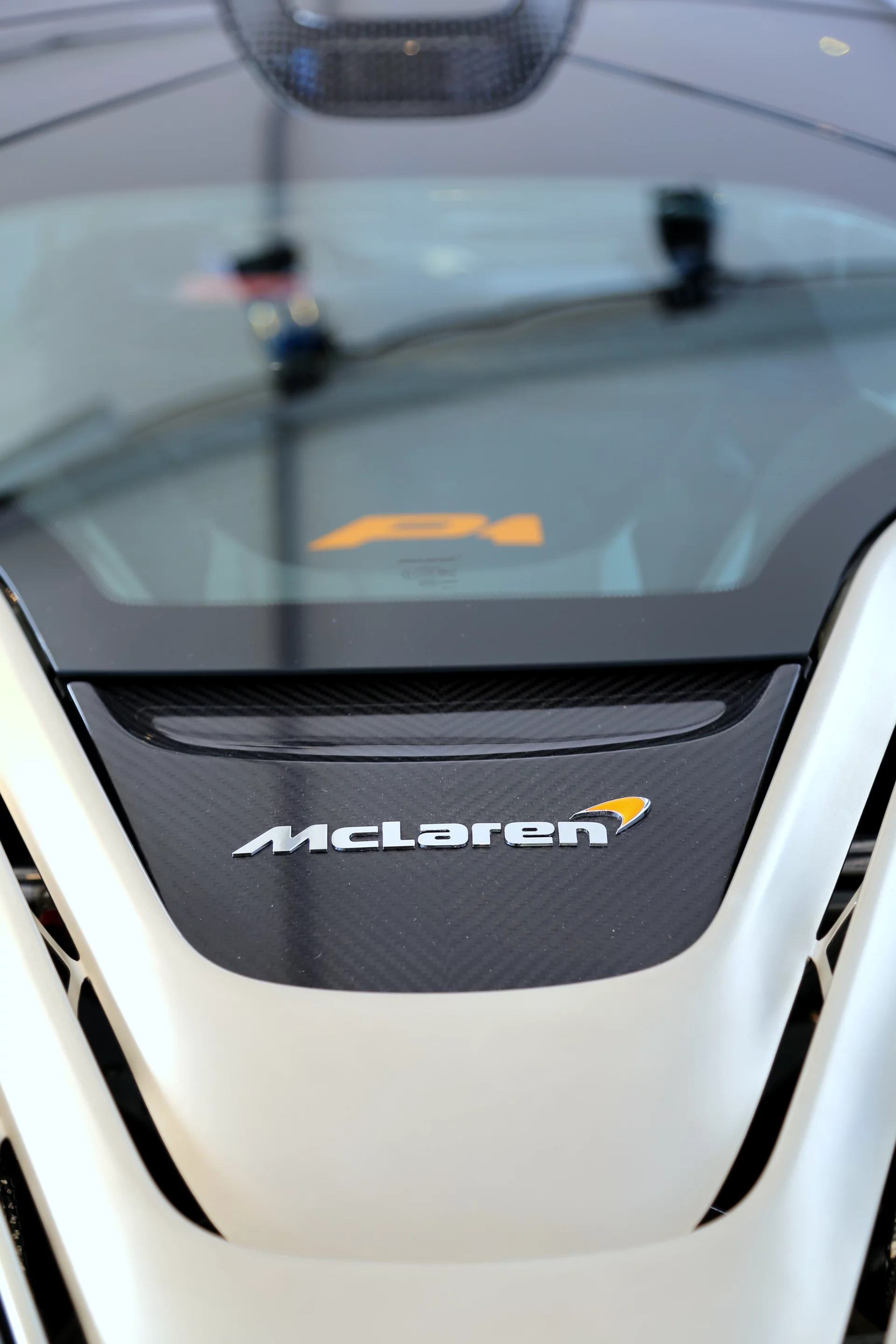 The 903 hp McLaren P1 features orange badging and extensive carbon fiber treatments (Photo: Angus MacKenzie/Gizmag.com)