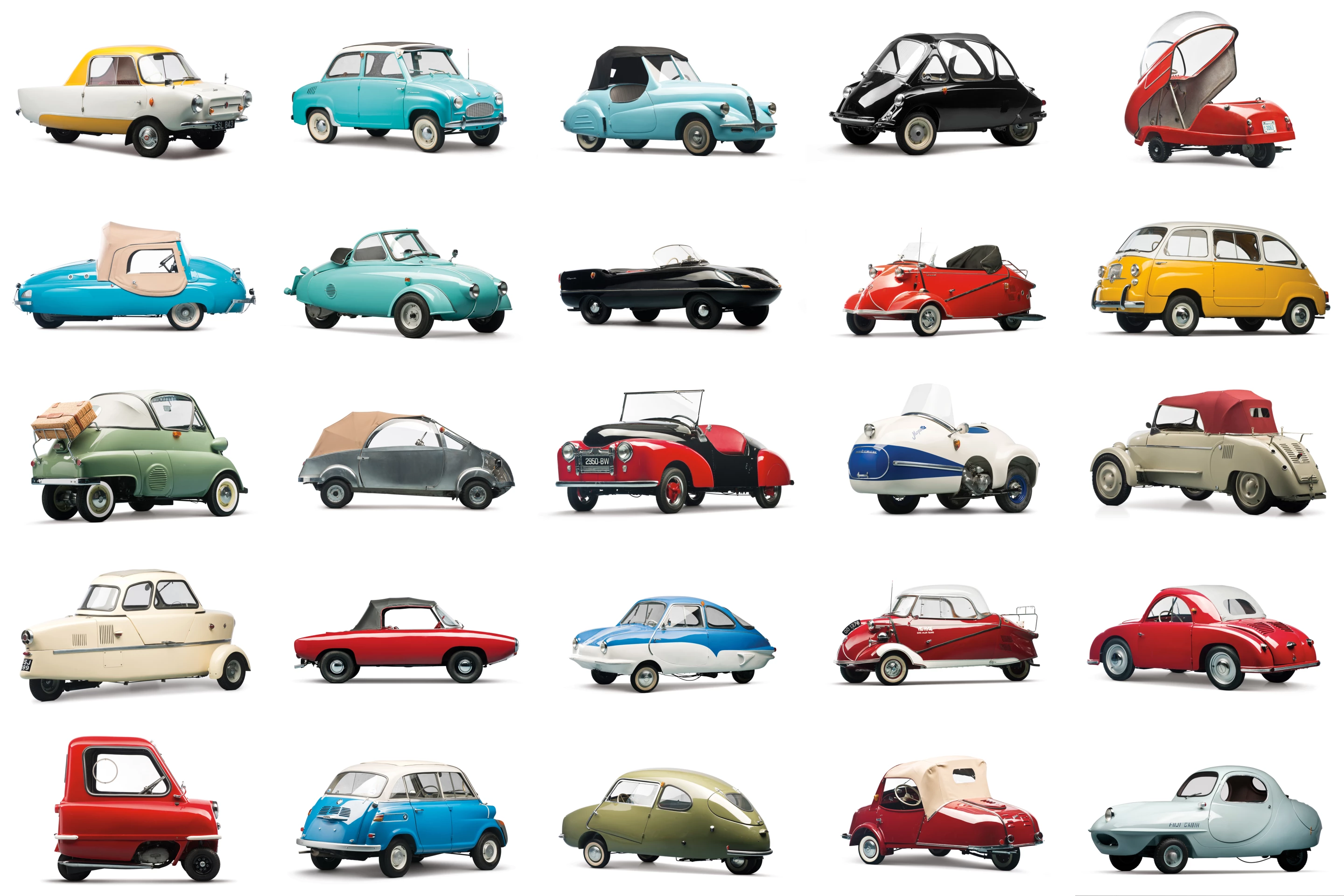 The diversity of post-WW2 microcars is astonishing. This is just a small sampling of the cars offered at RM-Sotheby's sale of the Bruce Weiner Microcar Museum in 2013.