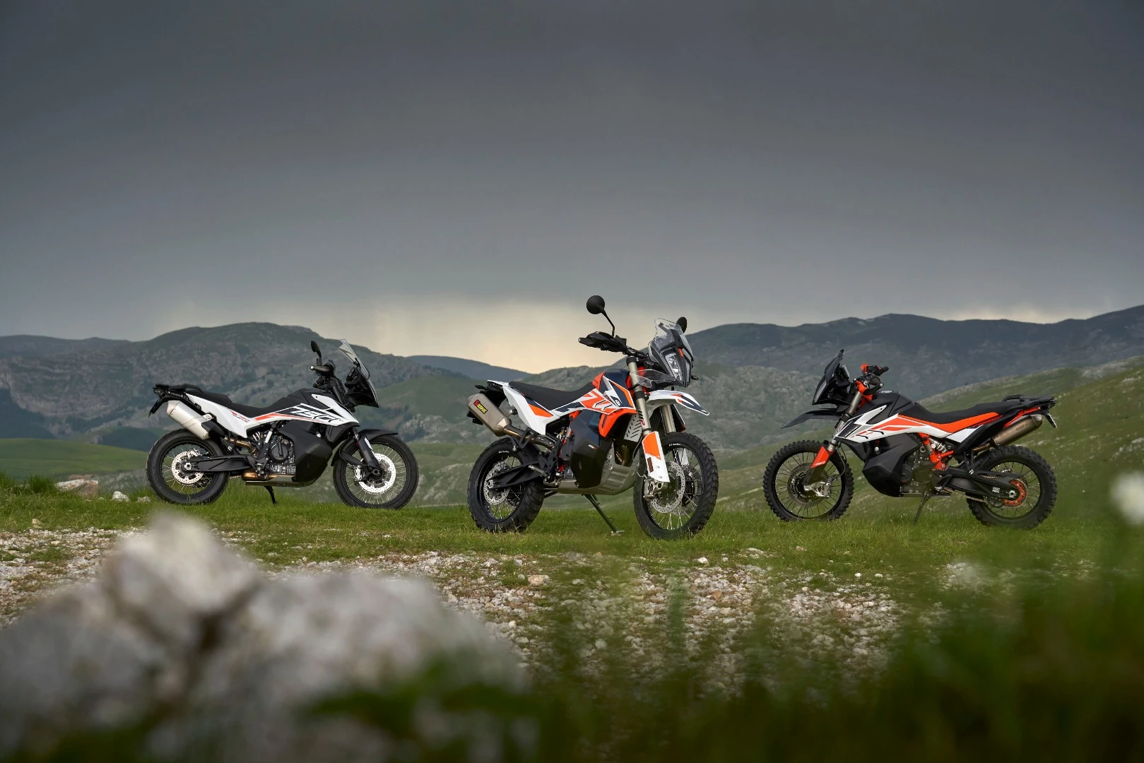 The 790 Adventure R Rally, with the 790 Adventure and 790 Adventure R