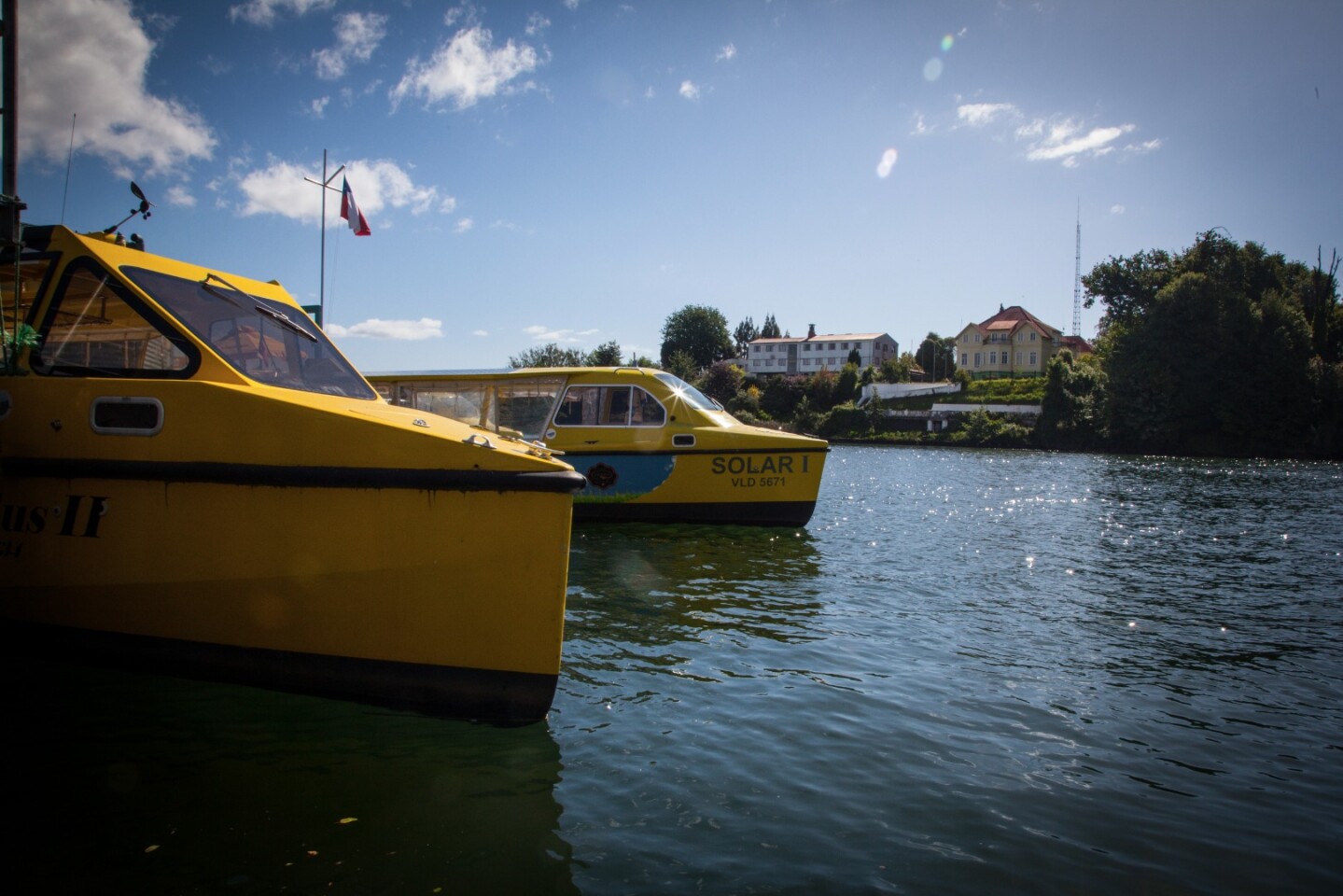 Water taxis outside Barrio Flotante