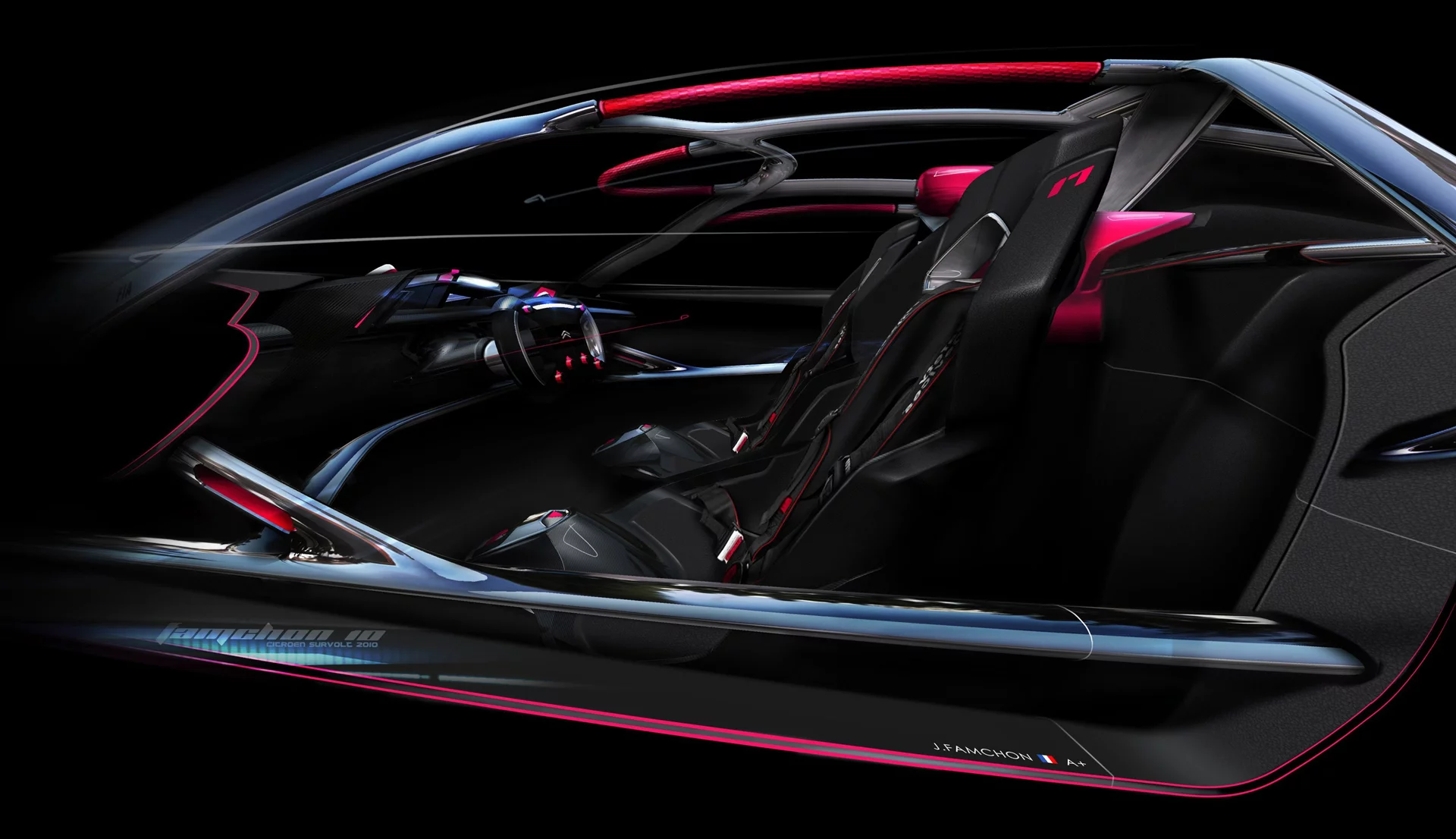 The Citroen electric small car concept - the Survolt - fits the supermini class with a look of a larger supercar