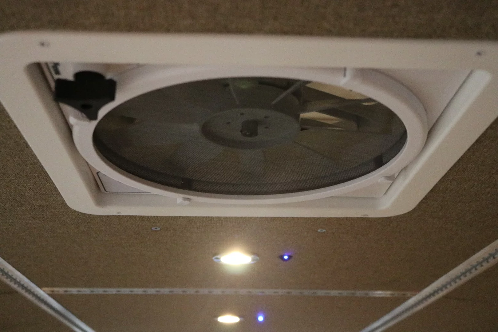 The RUV kit includes ceiling fans, LED lights and power outlets