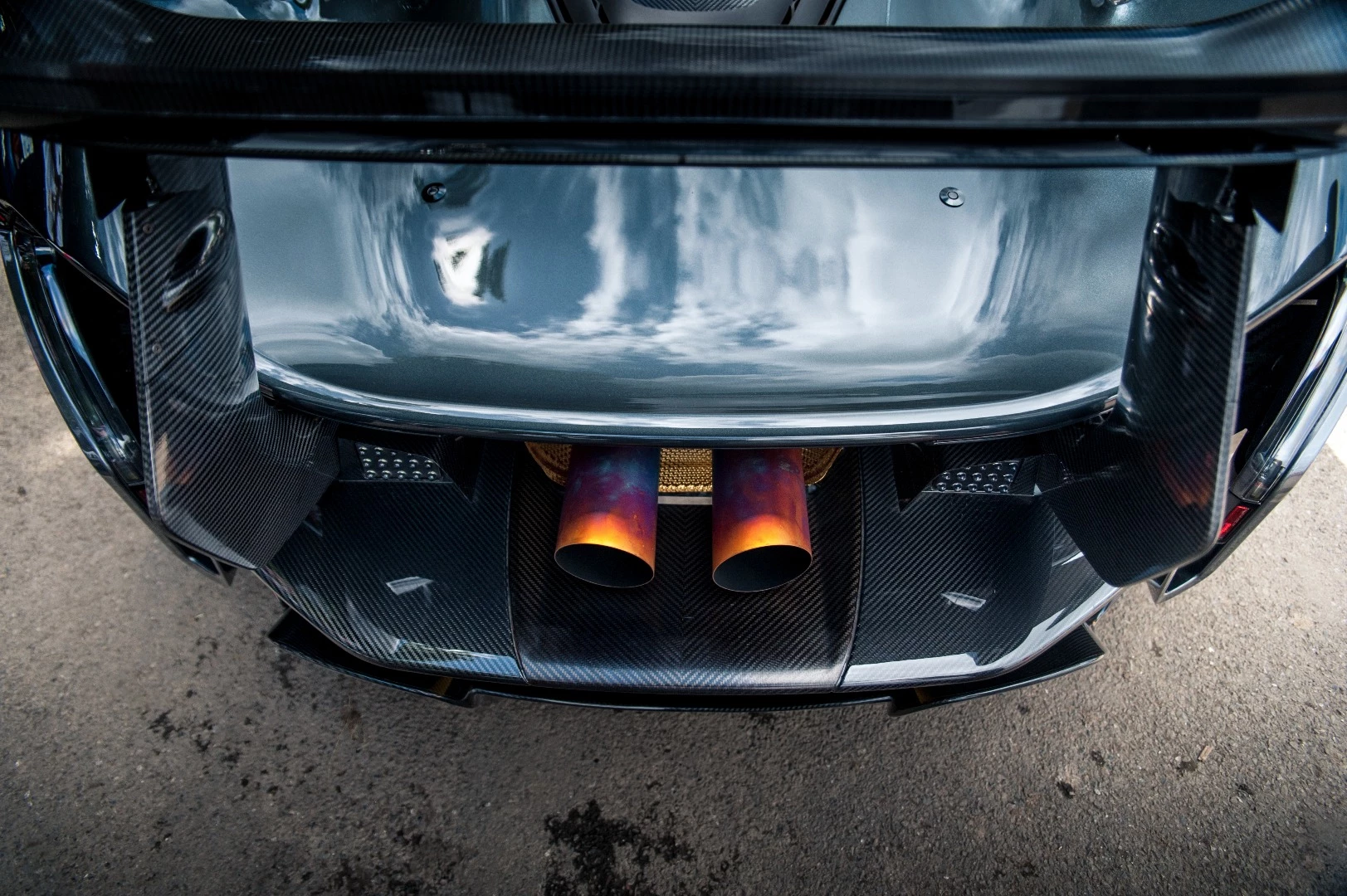 All the colors of the rainbow at the back of a McLaren P1 LM