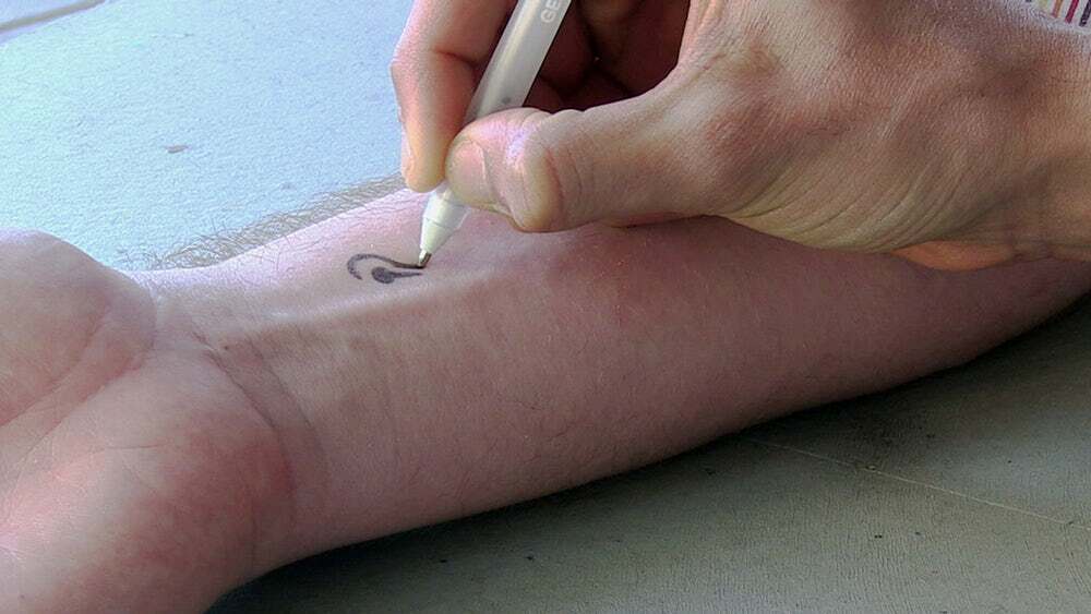 Currently in pen-form, these bio-inks contain enzymes that detect specific chemicals