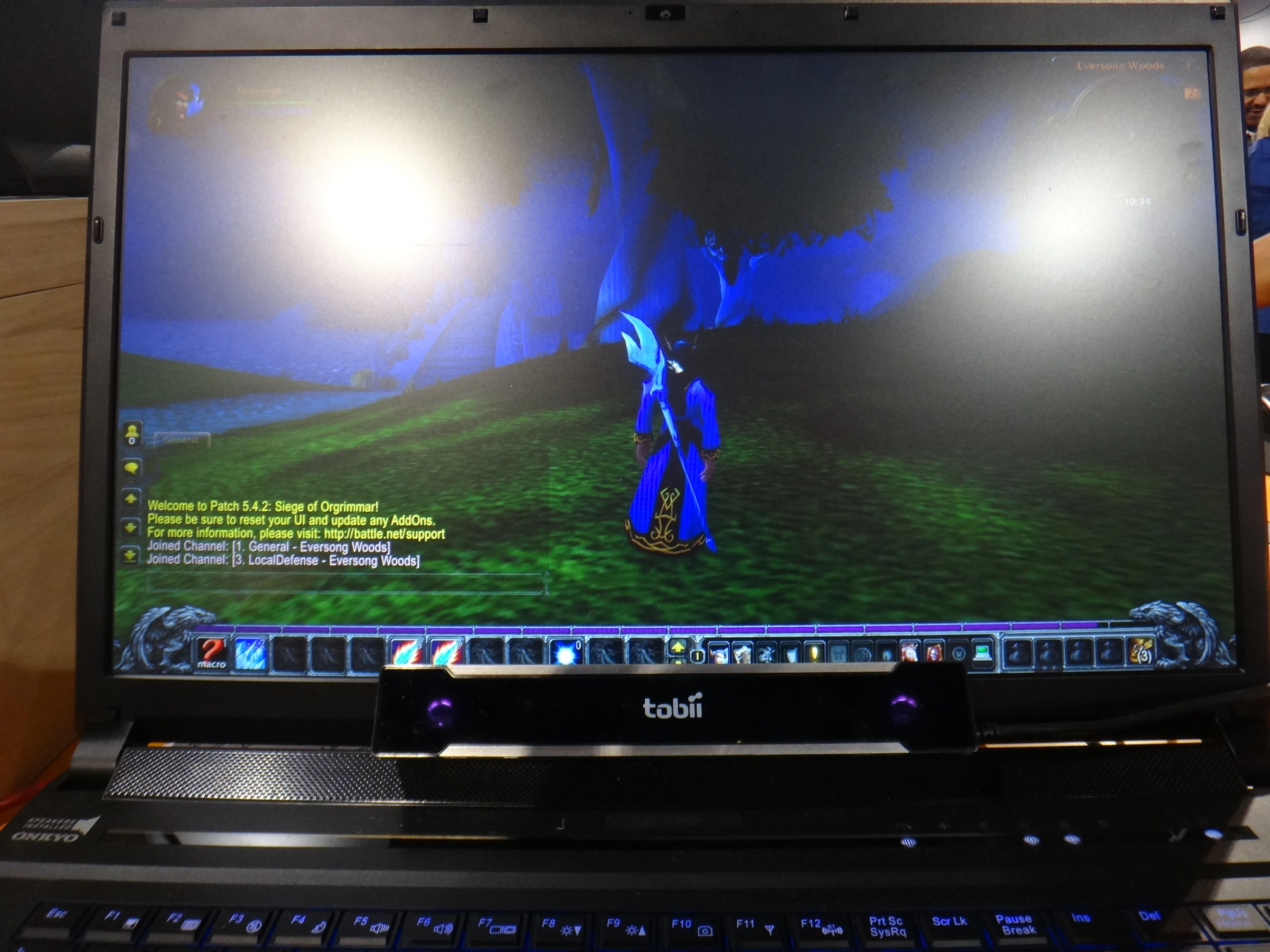 In World of Warcraft, the eye tracker comes into play mainly to navigate the world of Azeroth without using your hands at all