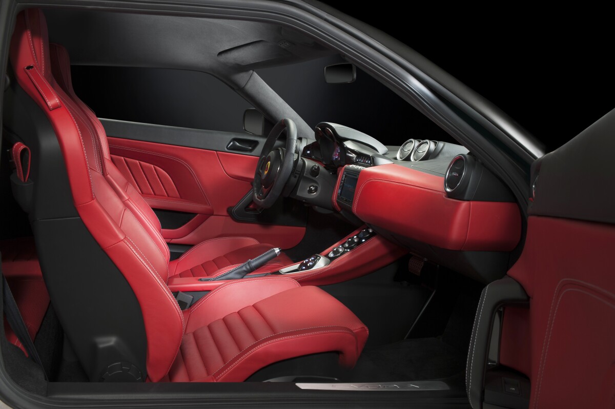 Another interior shot in traditional Lotus red leather