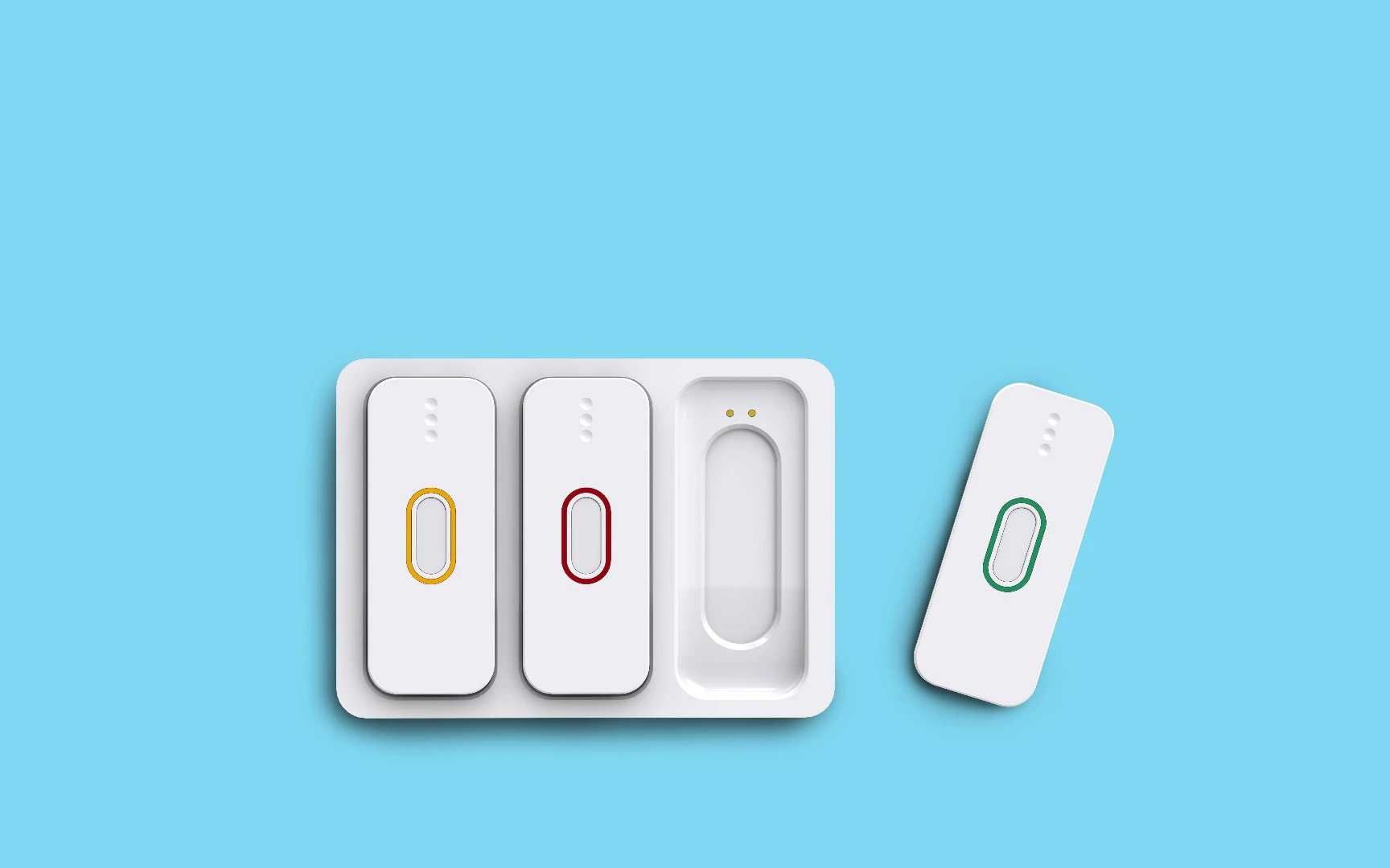 The SpeakSee mics transmit audio to the docking station, which can be located up to 20 meters away (66 ft)