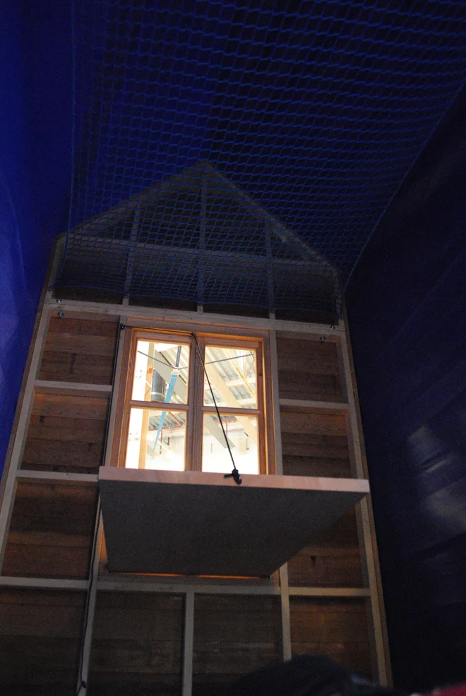 Hangout's window-table folds down inside or out
