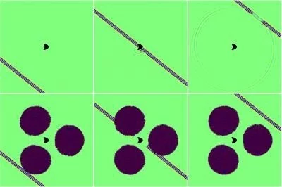 With active cloaking, three devices placed around an object neutralize and later rebuild the waves directed at it