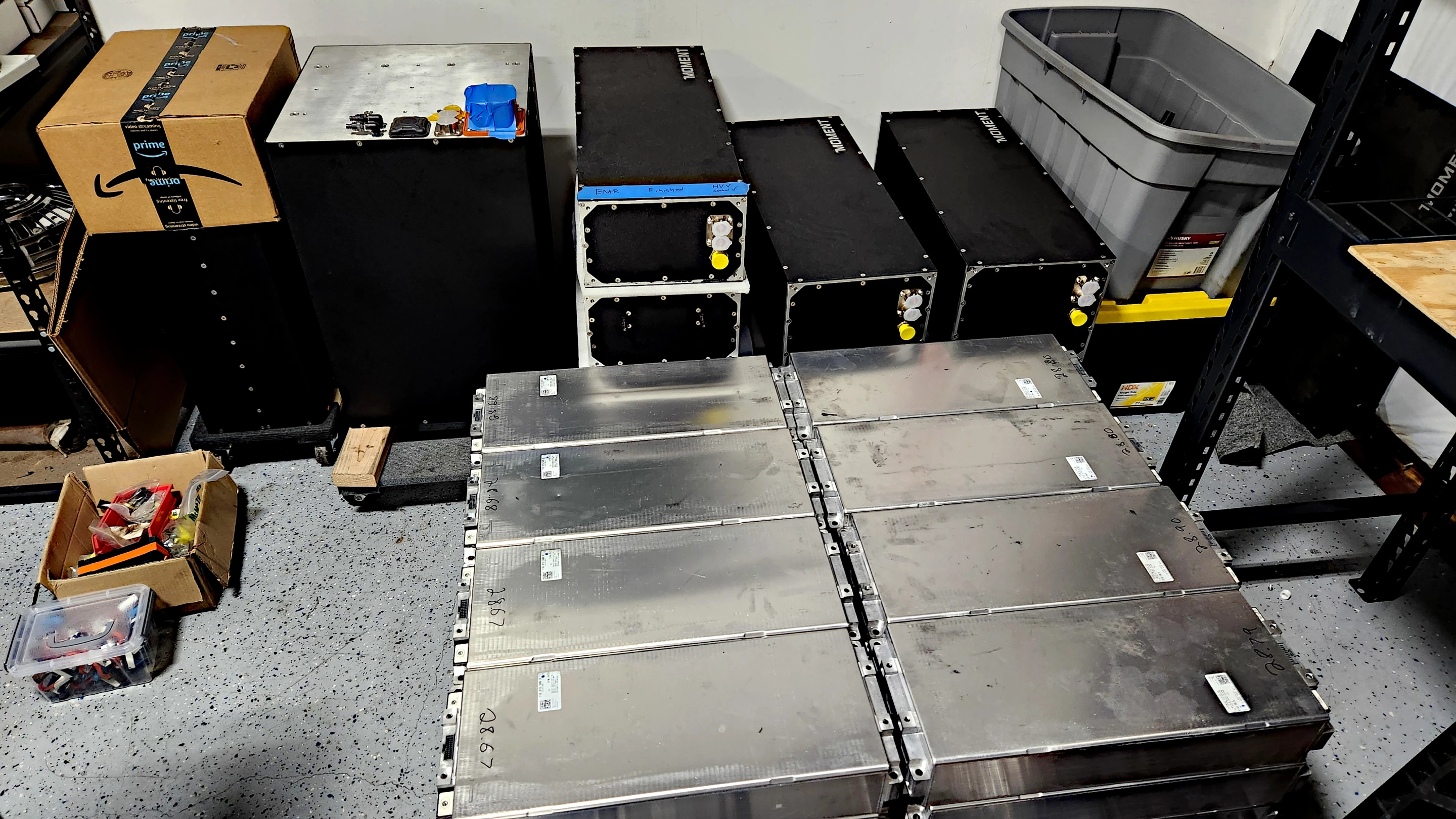 Moment Motors designed battery containment in-house to make various battery makers' cells modular