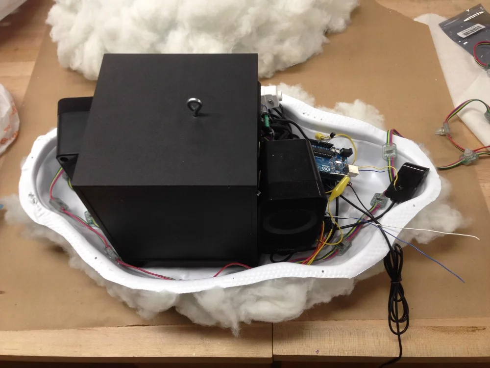 Cloud contains lighting and speaker systems inside its shell