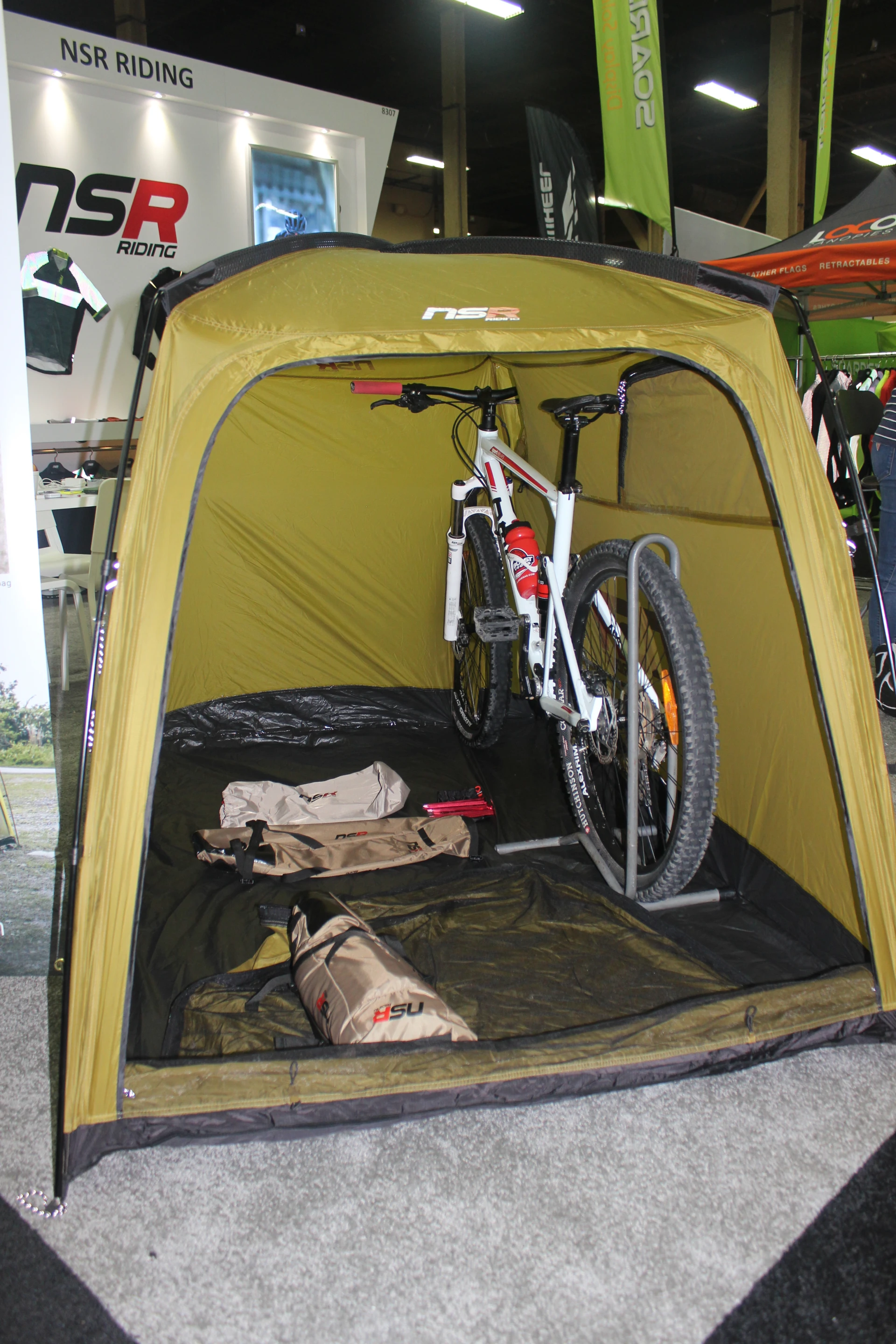 For people who want to sleep with their bikes ... a bicycle camping tent from NSR