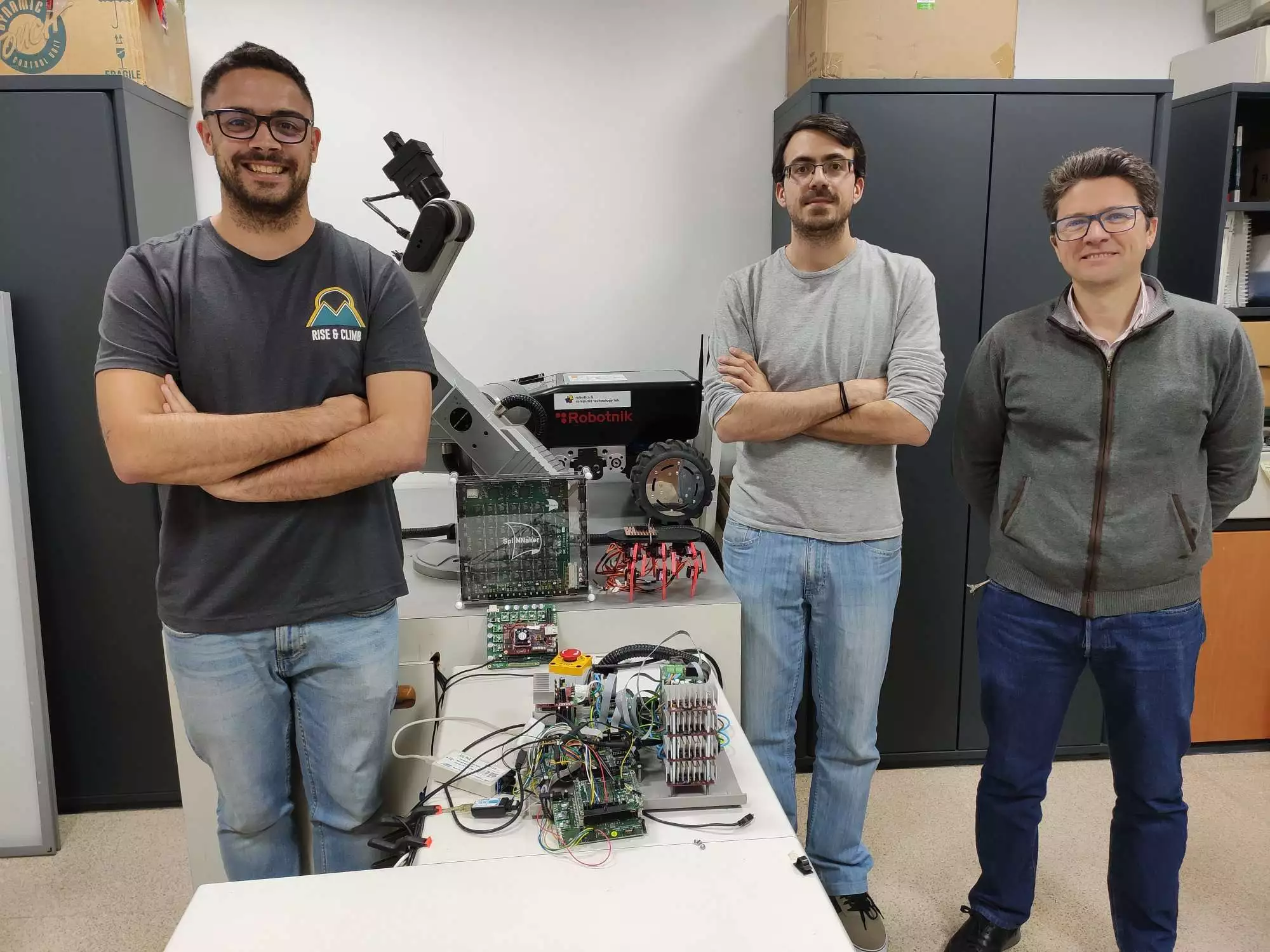 From right to left, team members Juan Pedro Domínguez, Alejandro Linares and Daniel Gutiérrez