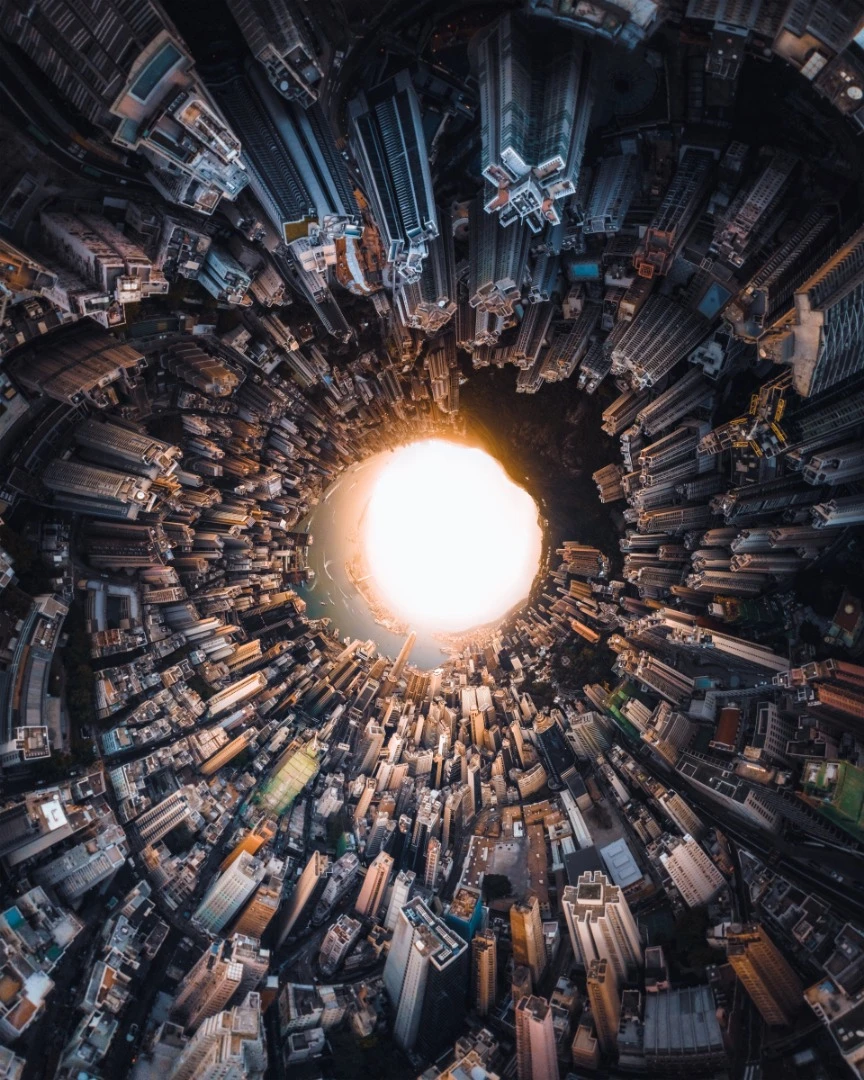 First Place winner in the Architecture category. An incredible 360 degree panorama of rooftops in Hong Kong