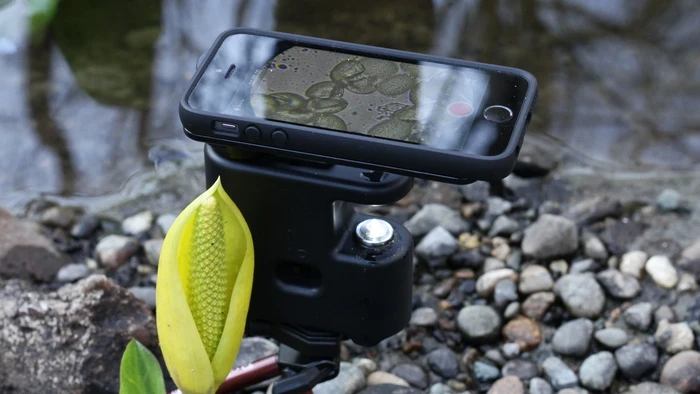 The MicrobeScope is a mini microscope designed for use with the iPhone