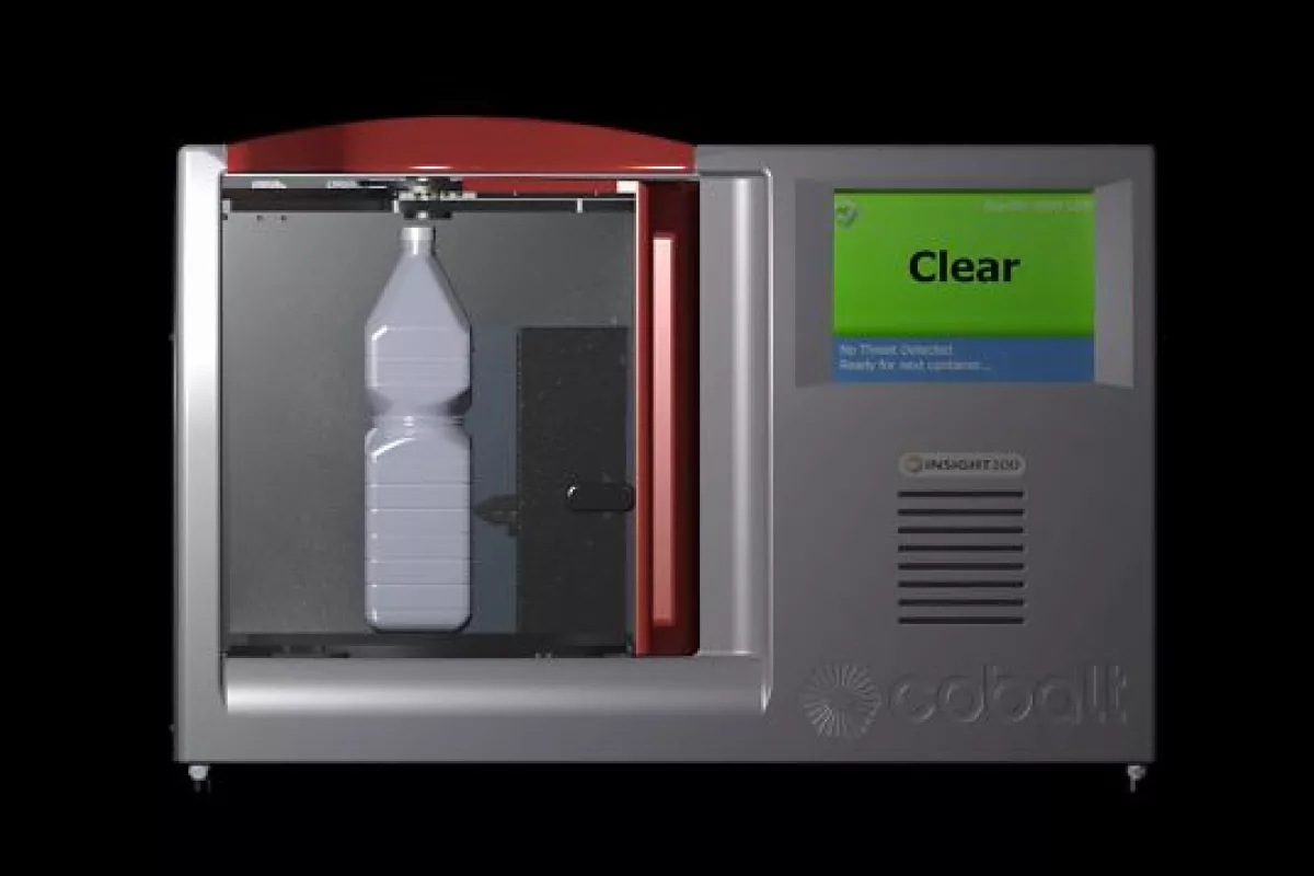 The INSIGHT100 airport security scanner is able to identify the liquid contents of various containers
