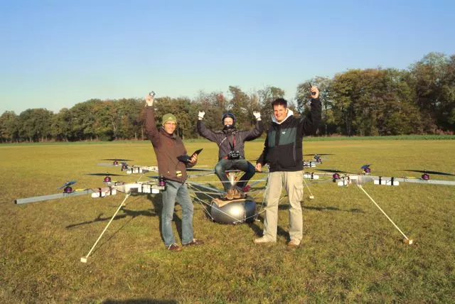 The e-volo team, Stephen Wolf (left), Thomas Senkel and Alexander Zosel