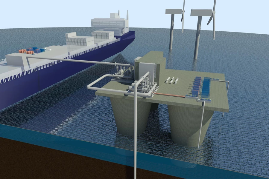 The system could be integrated with any existing infrastructure that processes seawater, such as a desalination plant