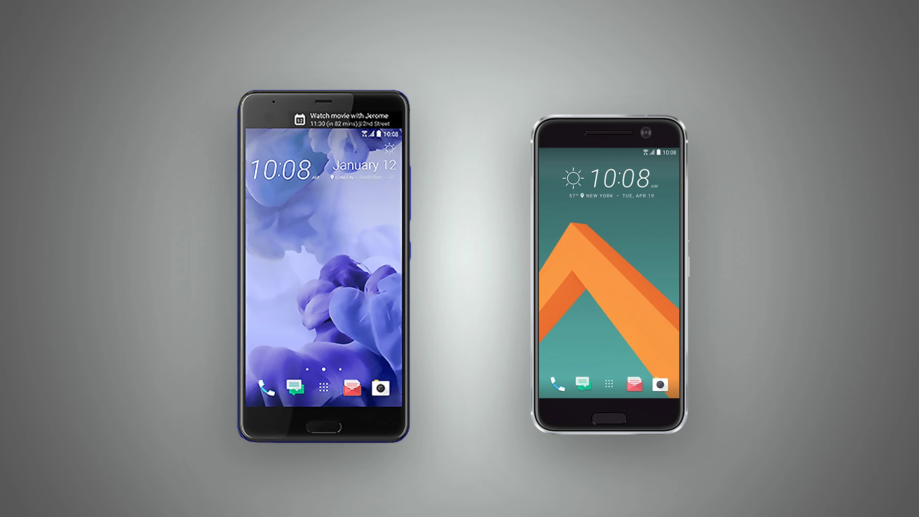 New Atlas compares the features and specs of the HTC U Ultra (left) and HTC 10