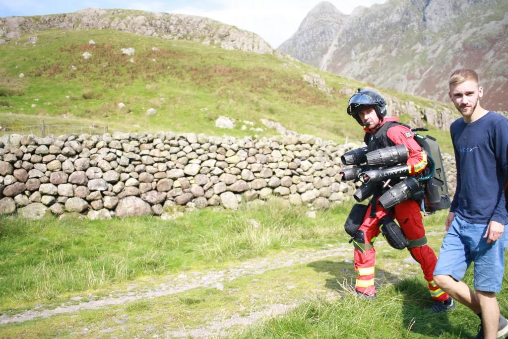 The Jet Suit uses five mini jet engines