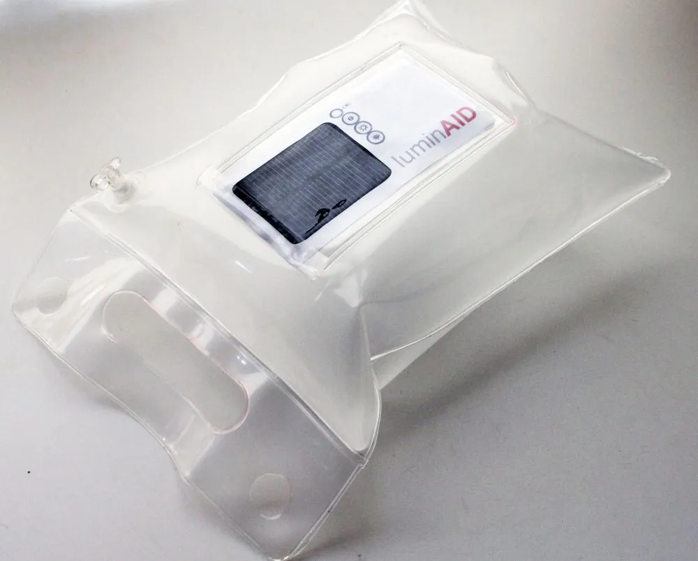 LuminAID is an extremely lightweight and easy to transport, solar-powered inflatable waterproof lantern