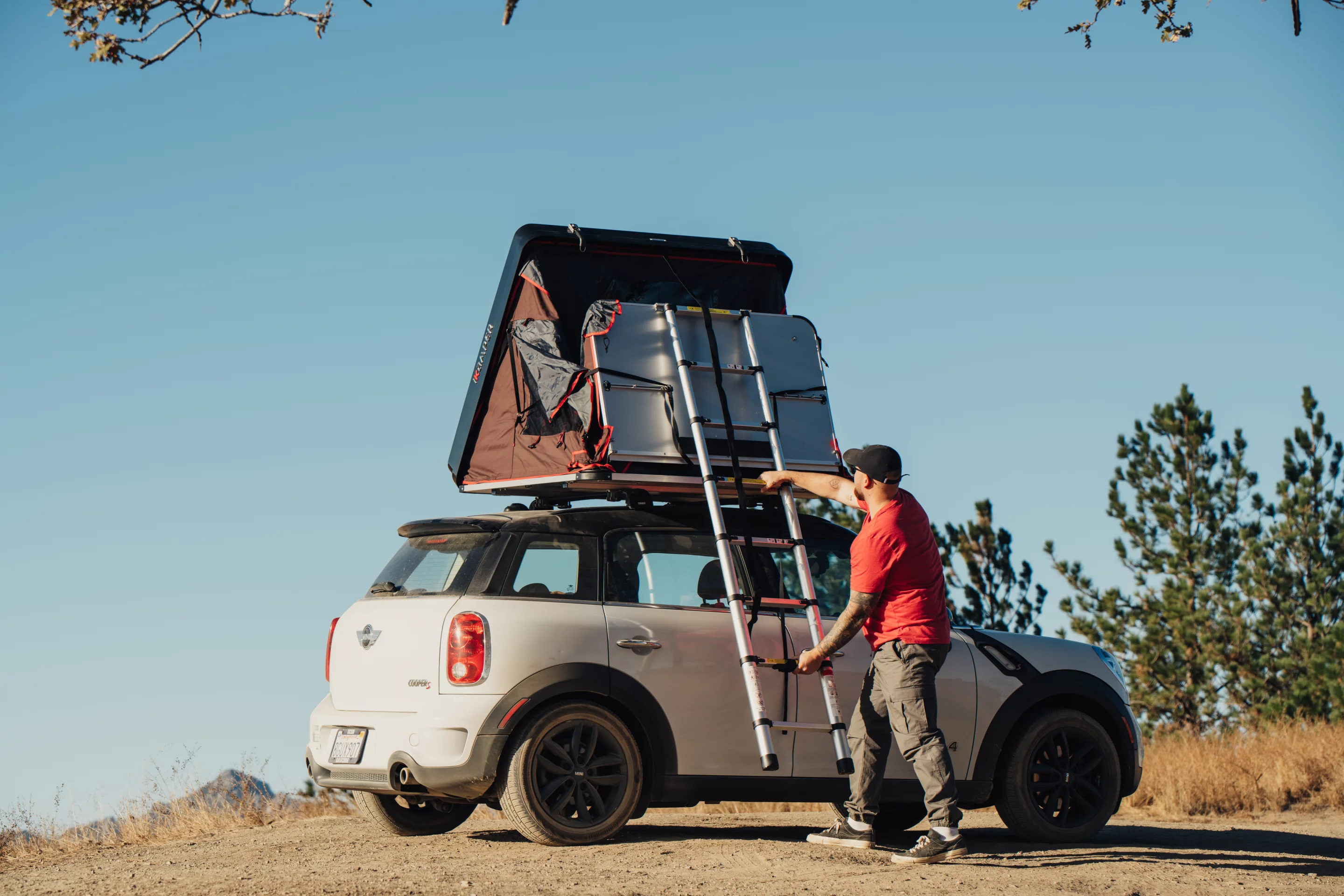 Pull the extension out with the ladder