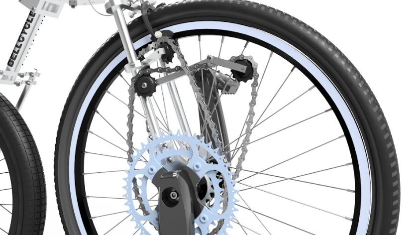 A rendering of the Bellcycle's drive system