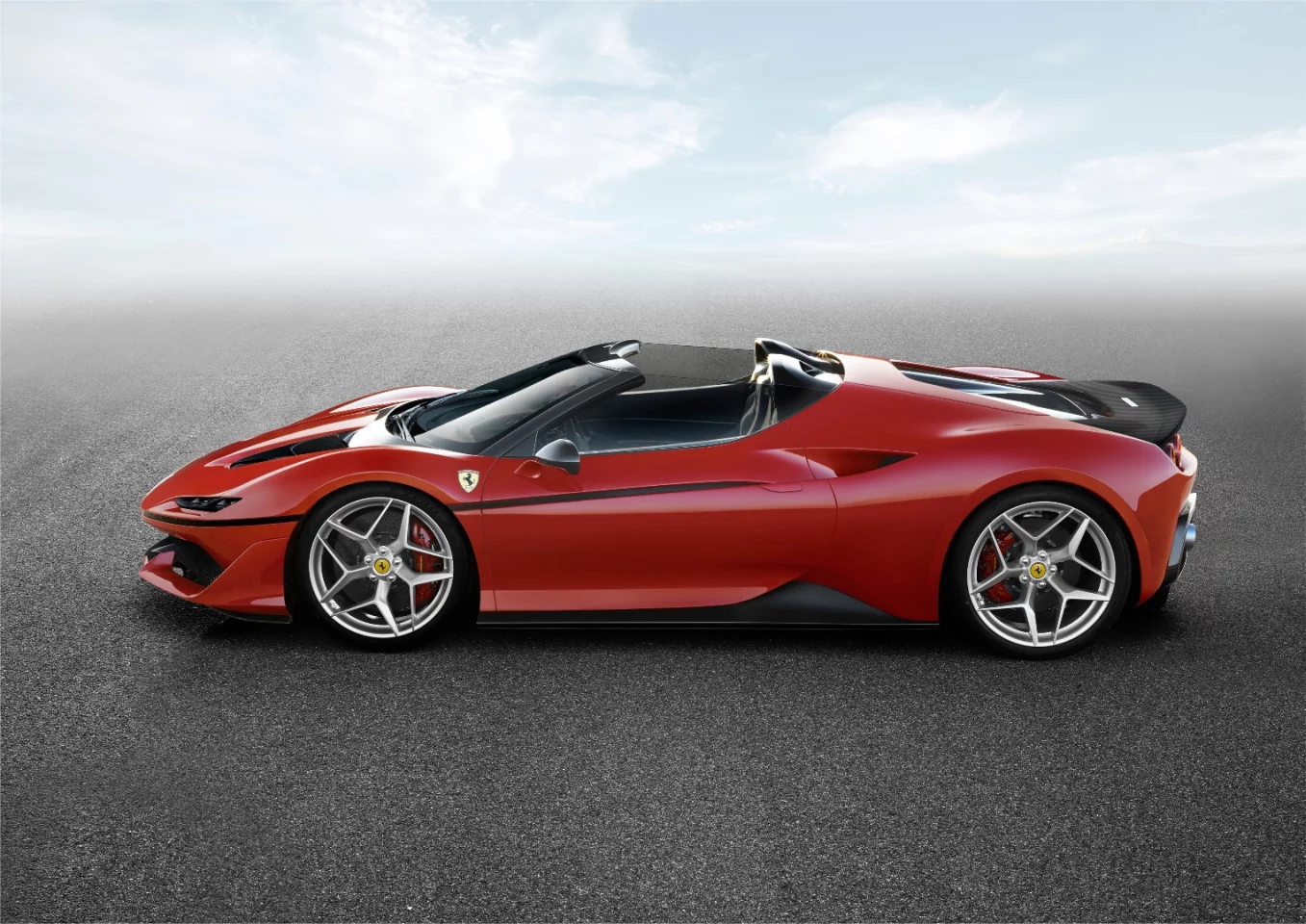 The Ferrari J50 sits on unique forged alloy wheels