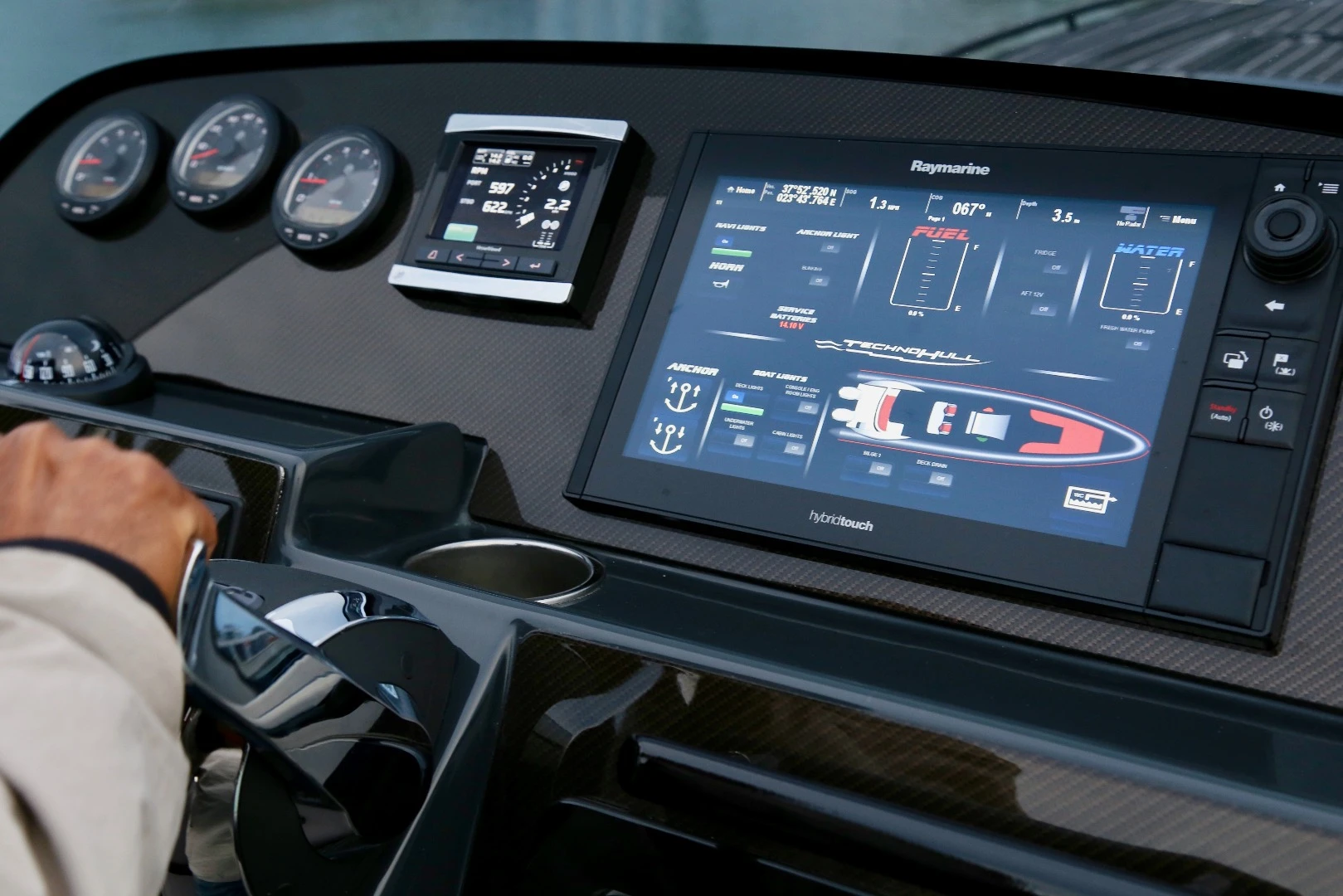 A look at the control center on the Technohull Sea DNA 999