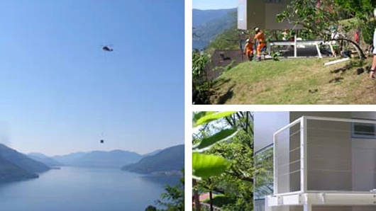 The micro-dwelling was flown in via helicopter to accommodate the owner’s last minute visiting guest