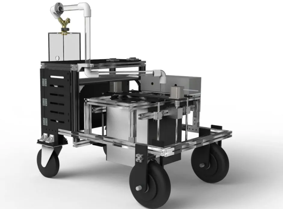The rover heats up and releases water frozen in soils using microwaves