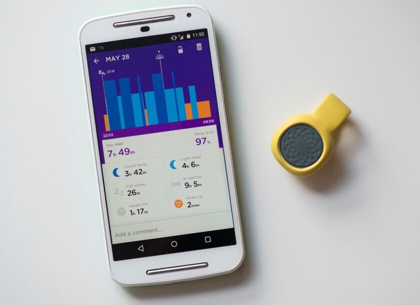The sleep tracking feature of the Jawbone UP Move fitness tracker breaks down your time in bed into periods of light sleep, sound sleep, and awake