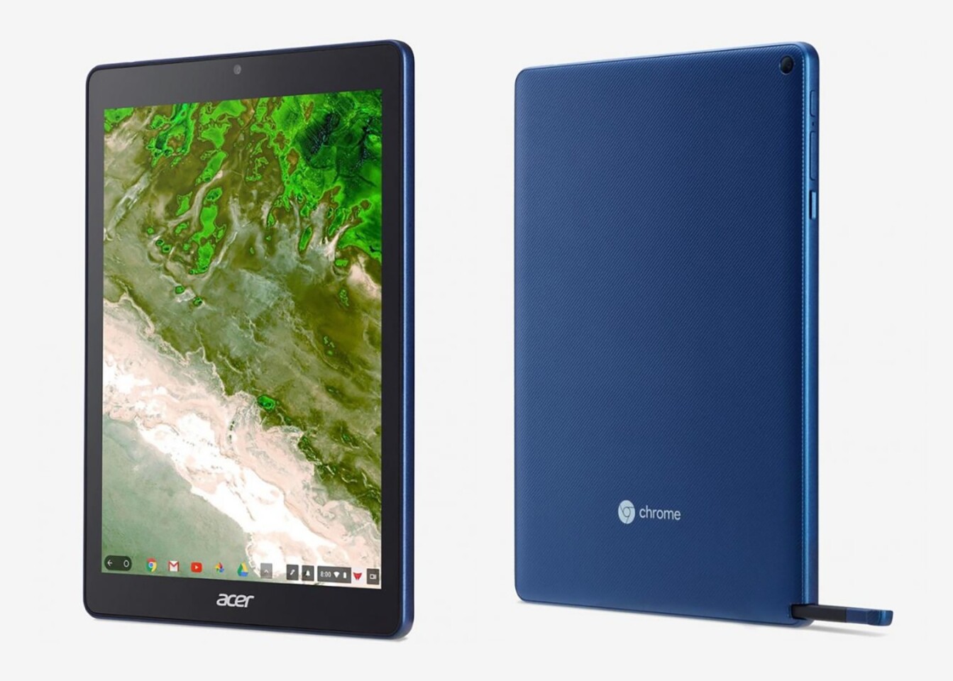 An integrated stylus fits into the Acer Chromebook Tab 10