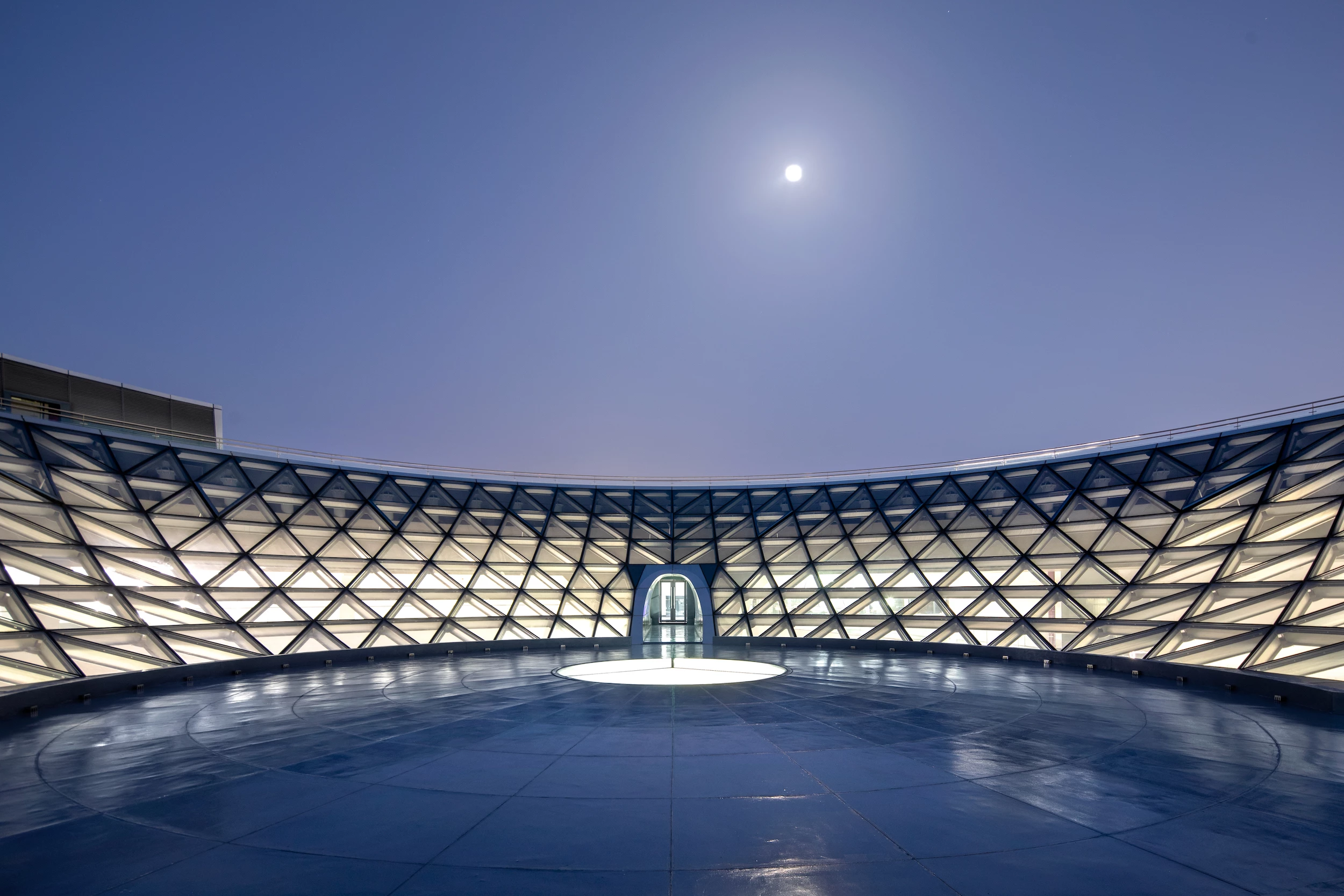 The Shanghai Astronomy Museum's inverted dome offers visitors a view of the sky