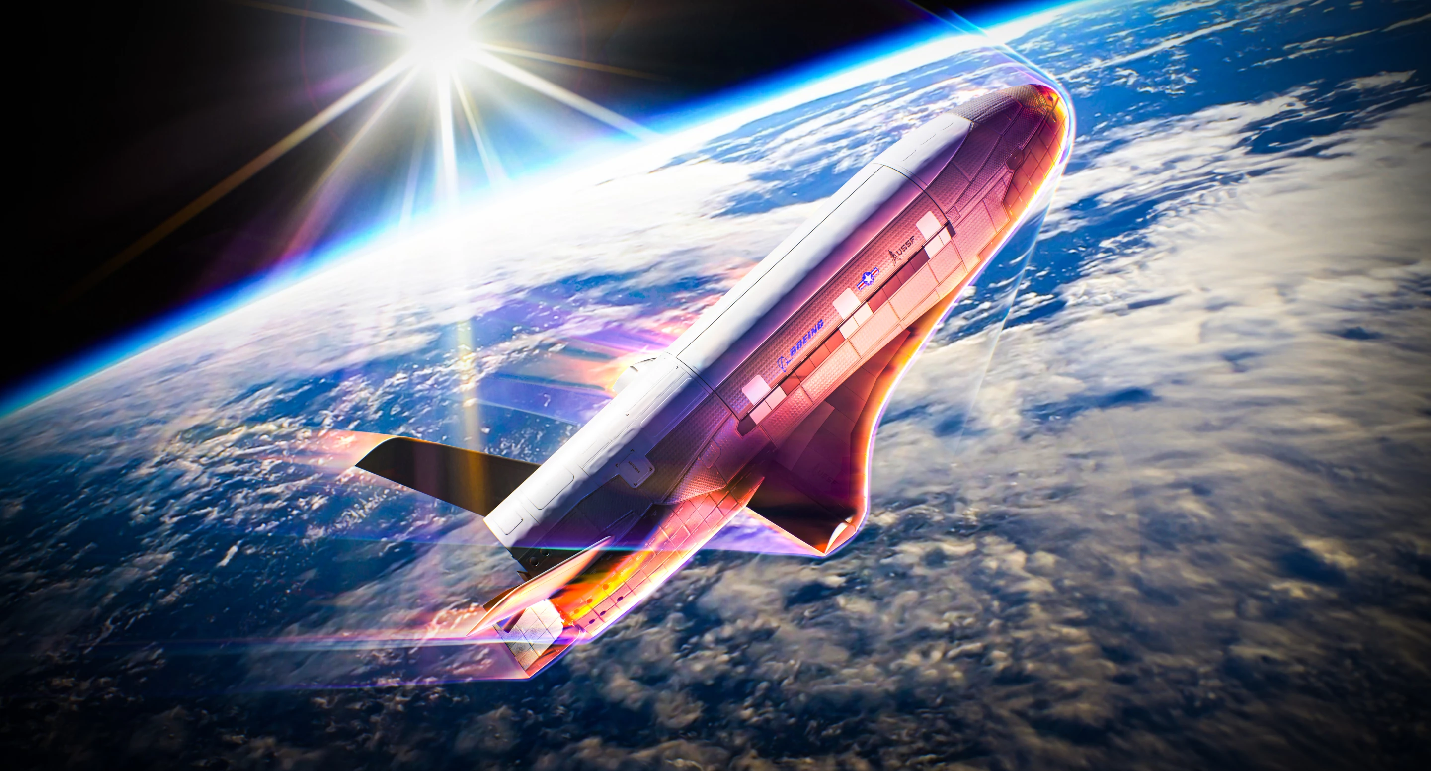 Artist's concept of the X-37B aerobraking