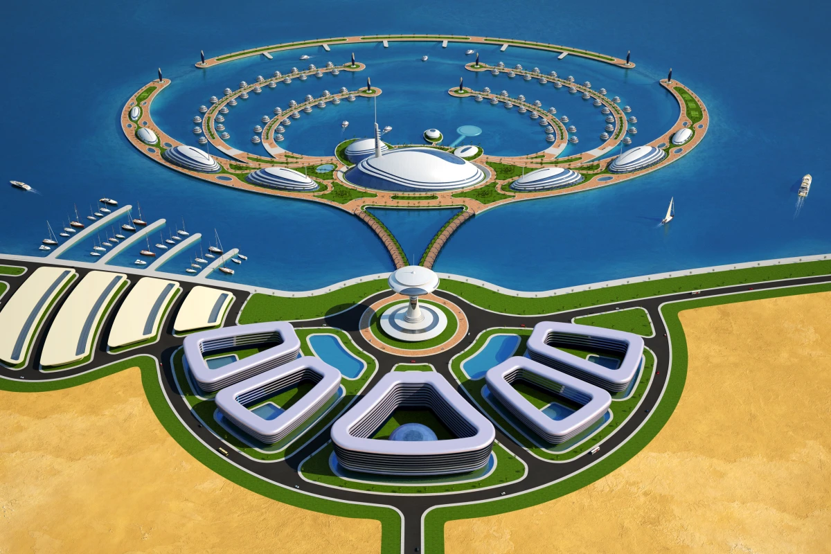 Amphibious 1000, Qatar's Italian designed Floating Resort (Image by Giancarlo Zema Design Group)