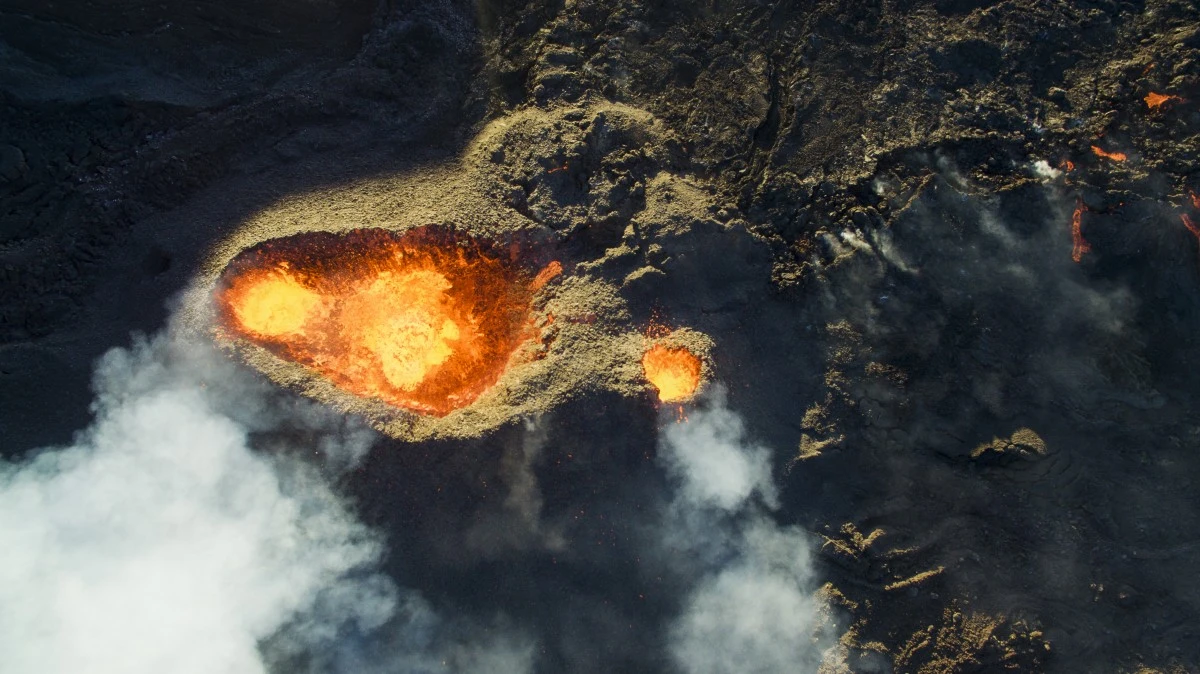 Piton de la Fournaise Volcano on Reunion Island in the Indian Ocean, the third-place winner in the Nature category