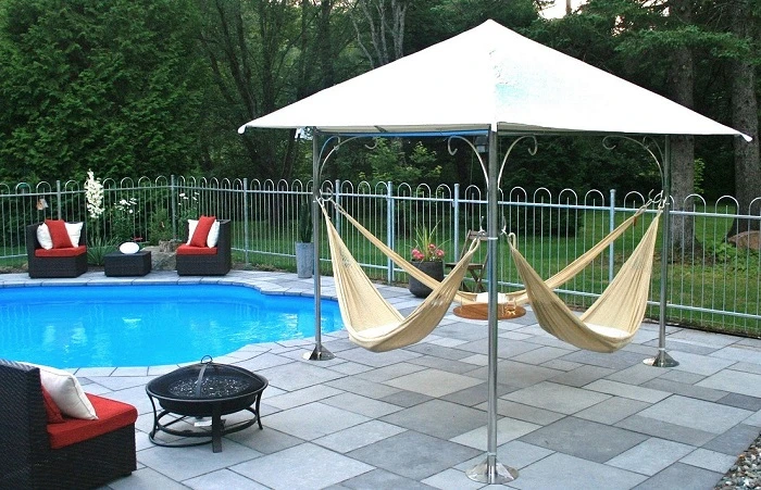 The traditional-looking Eternity looks right at home standing next to a swimming pool