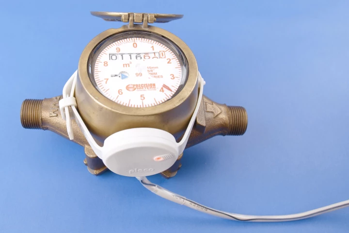 The Pleco sensor is simply strapped to the home's water meter