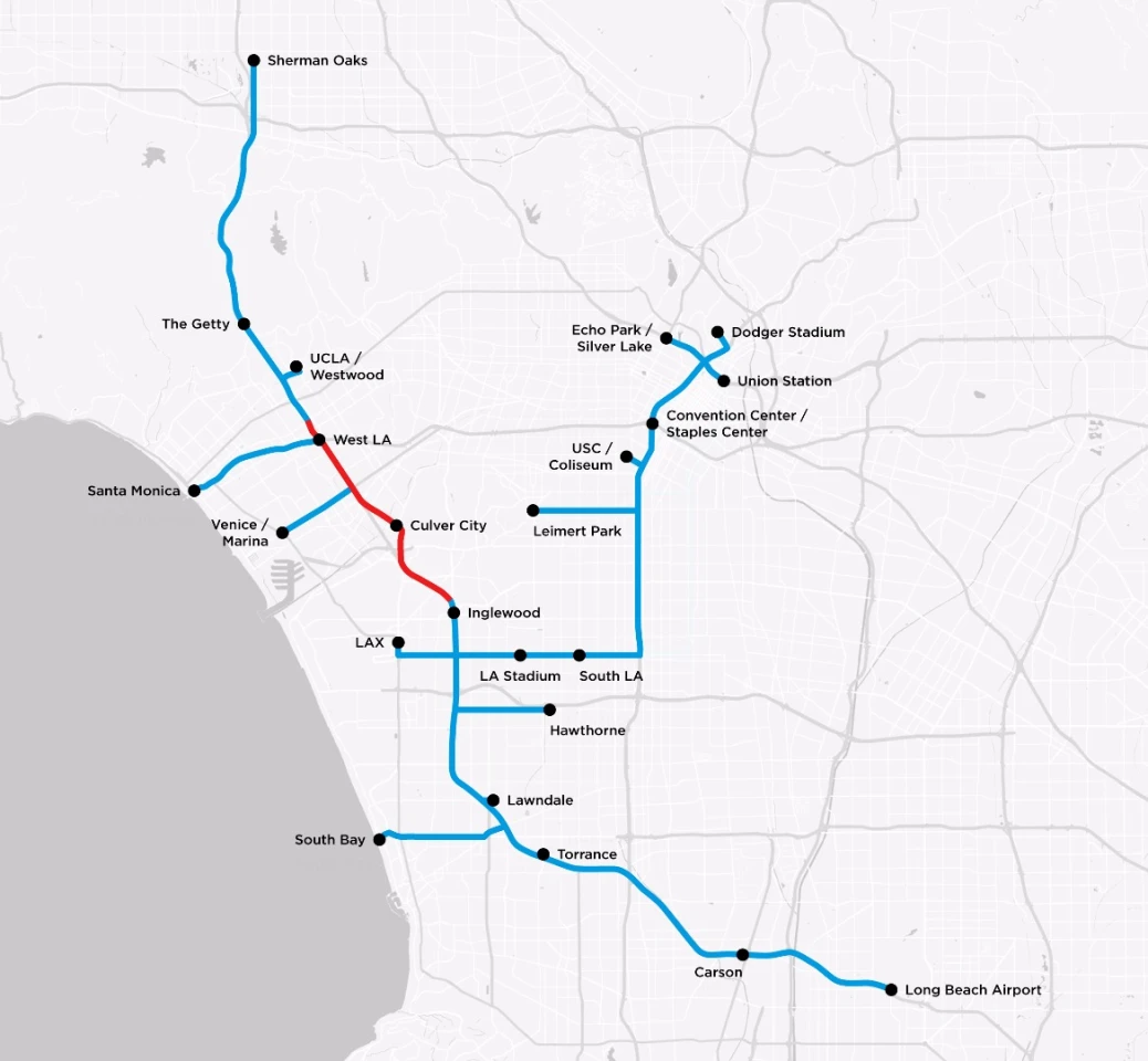 A new map shared by The Boring Company shows a potential network of tunnels sprawled beneath LA
