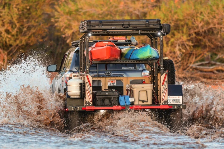 With two sets of raised crossbars, the Zion Z2 becomes a triple-level gear-hauler camper