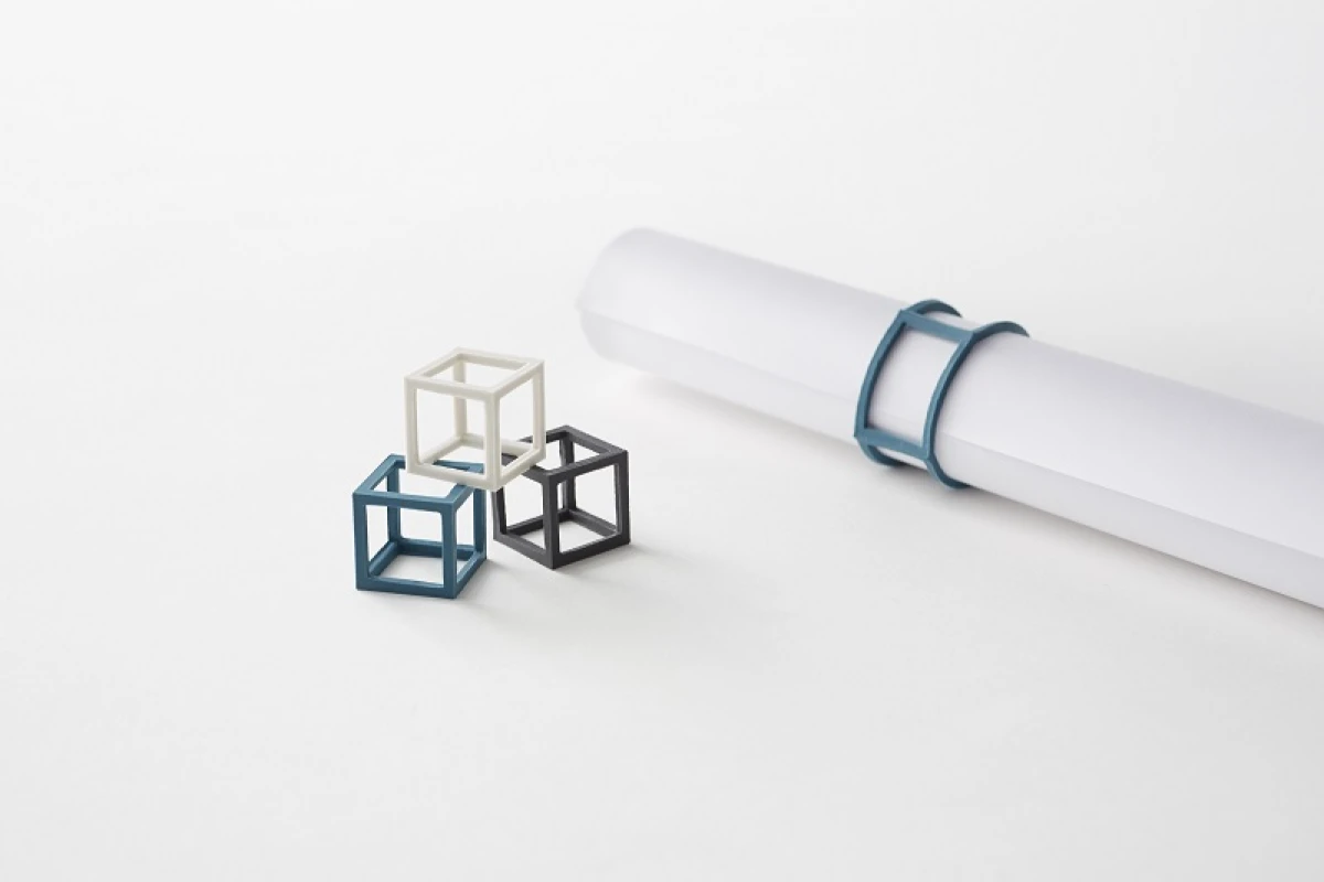 Nendo's cubic rubber bands