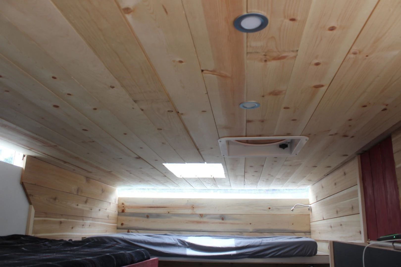 The rustic knotty wood gives the Dunraven the feel of a cabin in the woods