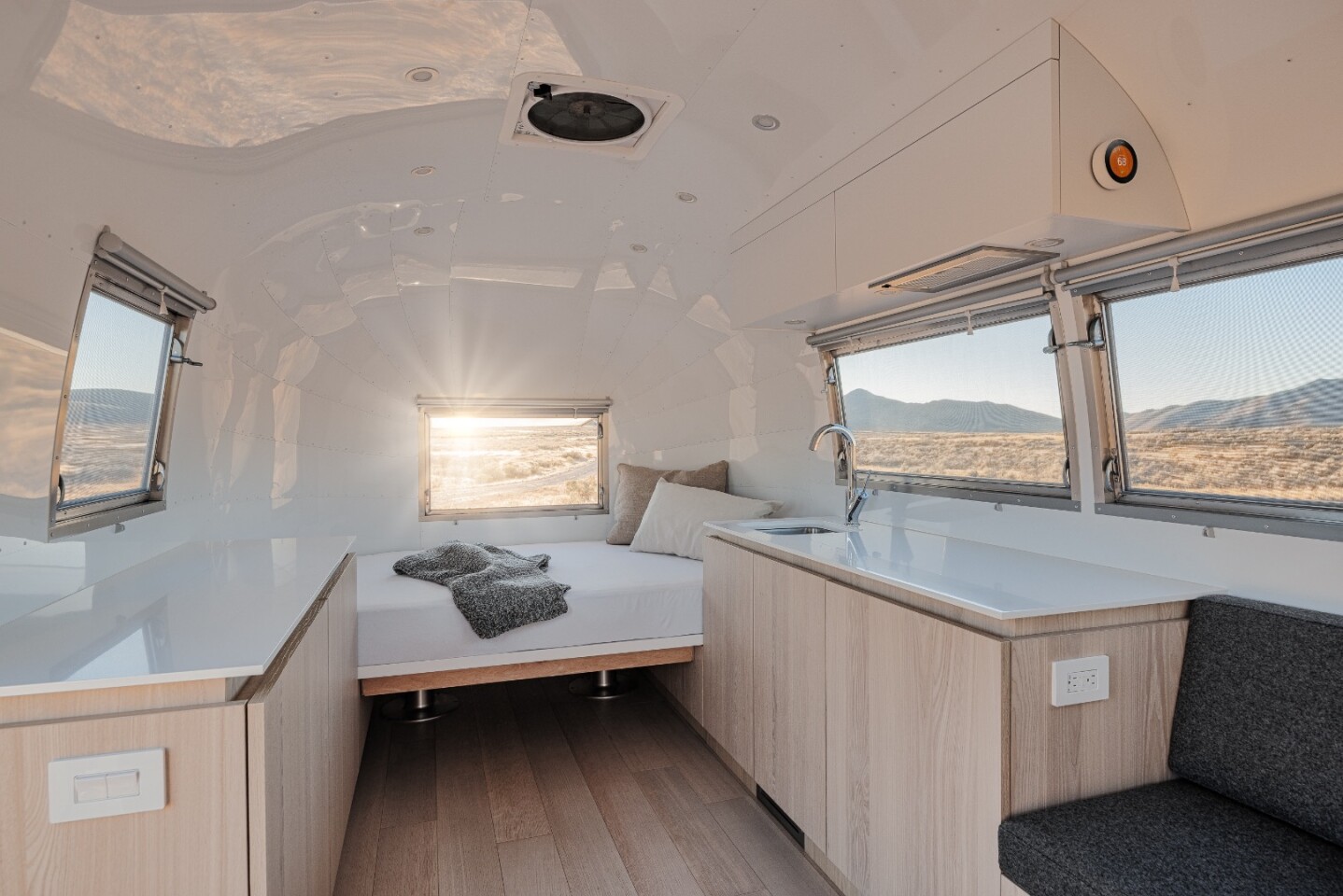 The Kugelschiff's interior includes lots of space-saving furniture