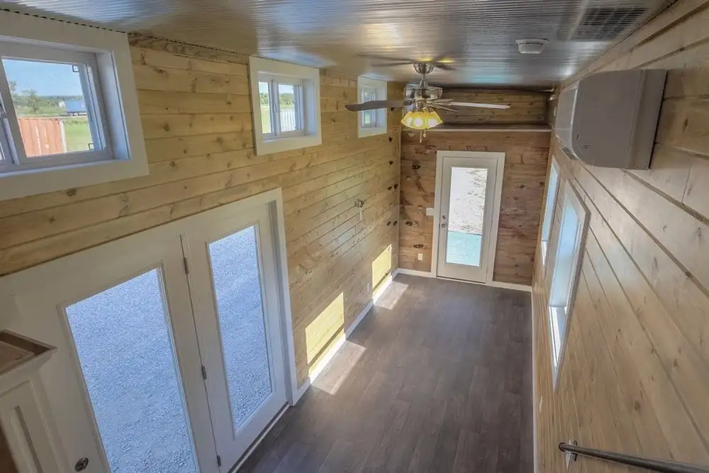 View of the container home's main living space