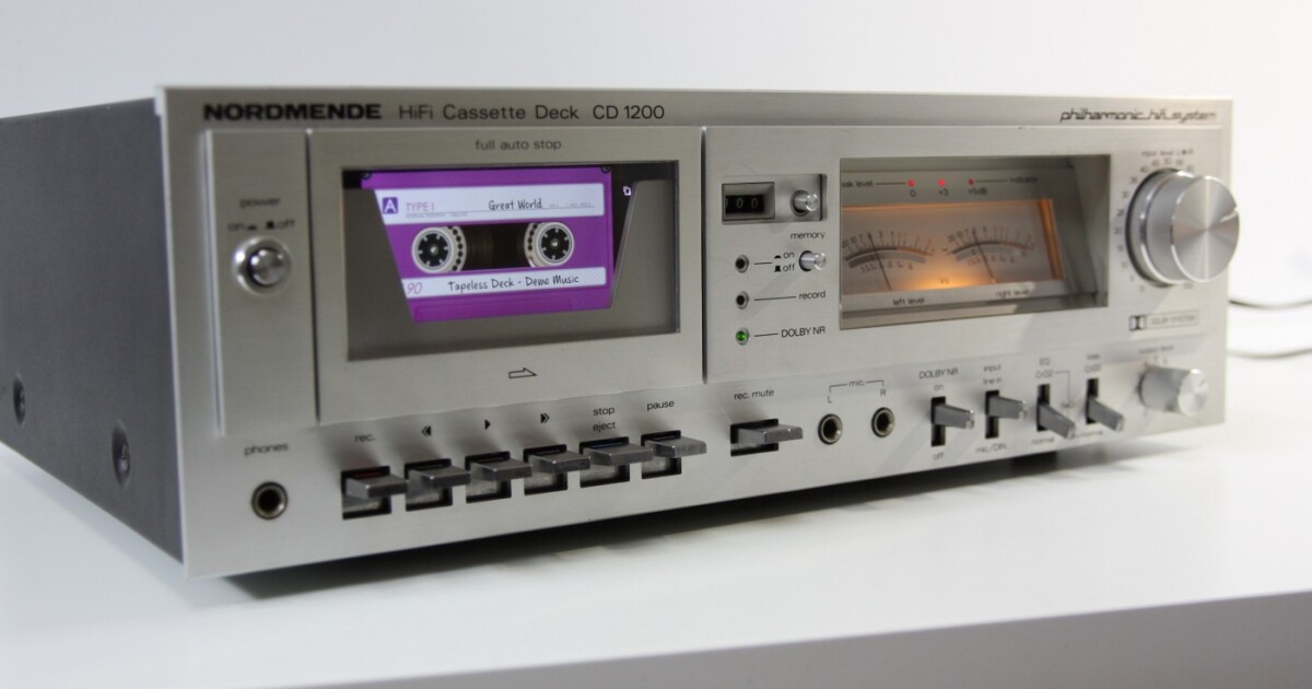 This vintage cassette deck plays digital music