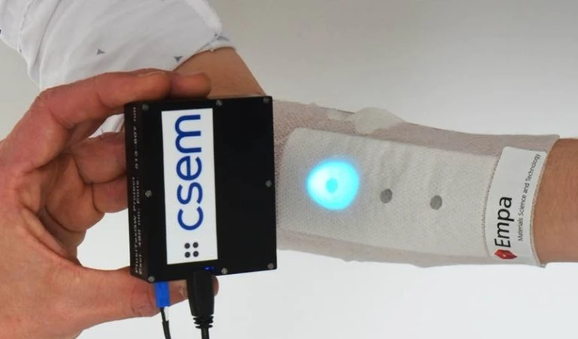 If a wound has turned chronic, sensor areas on the Flusitex bandage will glow when exposed to UV light