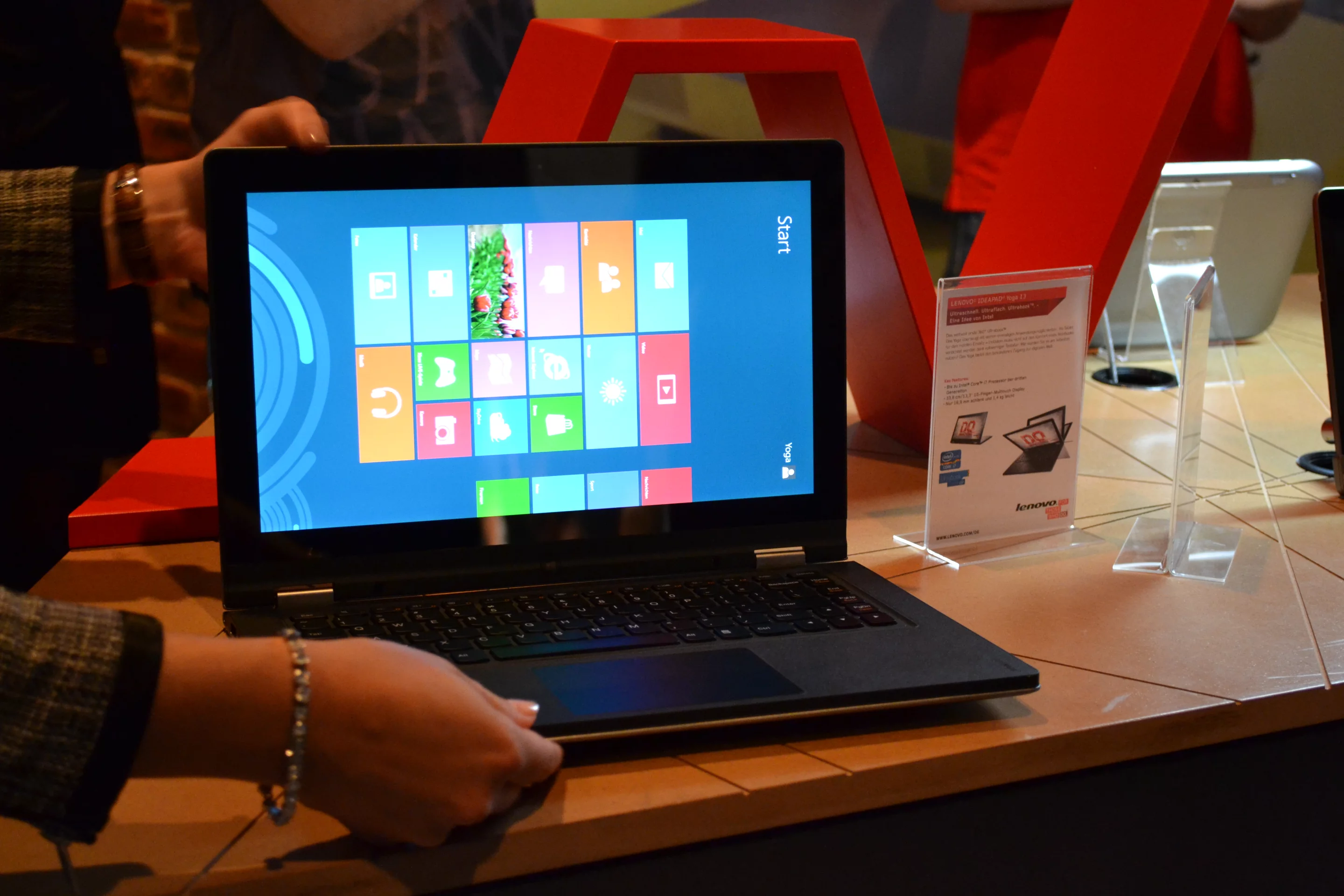 The YOGA 13 in laptop mode at IFA 2012
