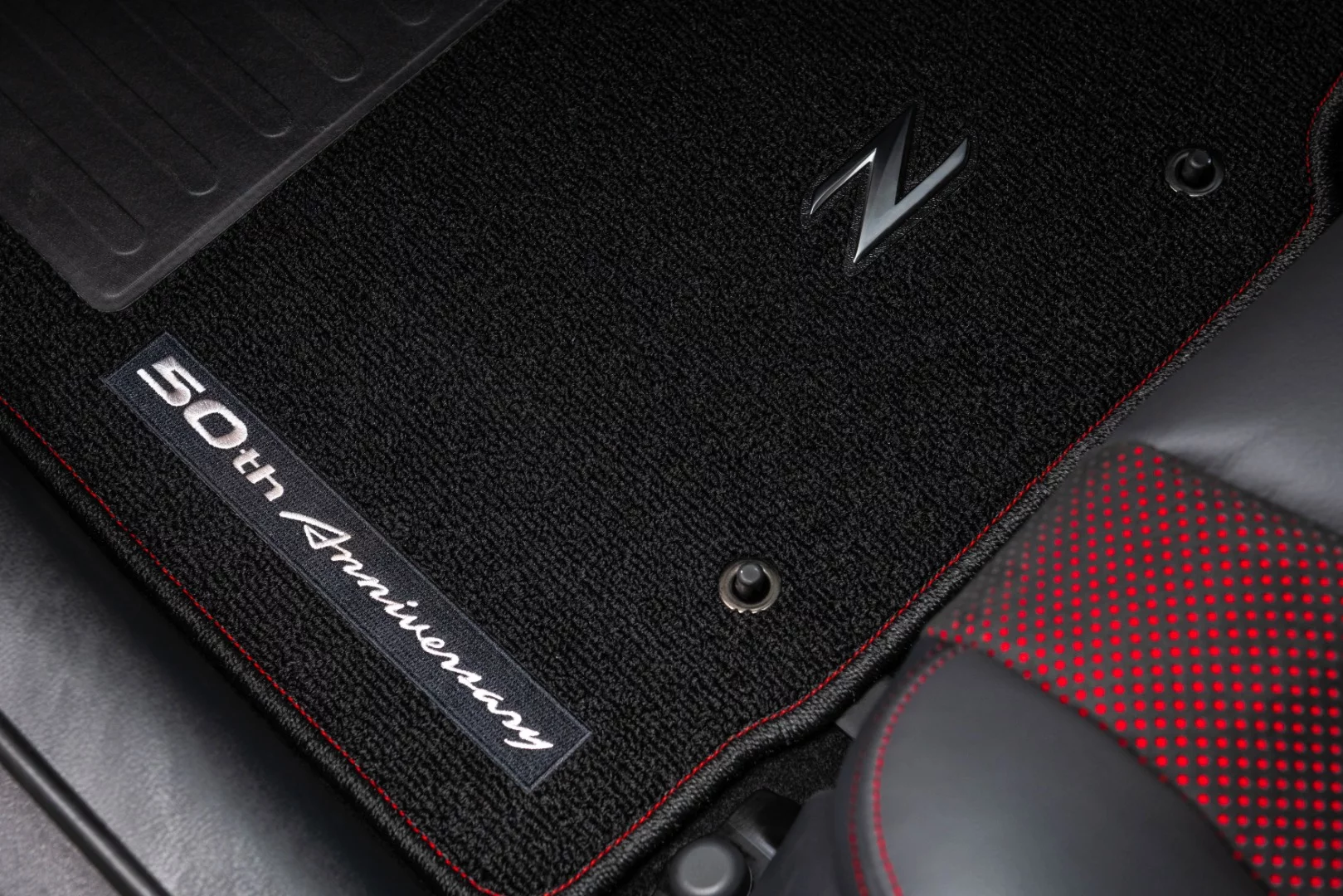 50th Anniversary stitching and details adorn the interior of the 2020 Nissan 370Z 50th Anniversary Edition