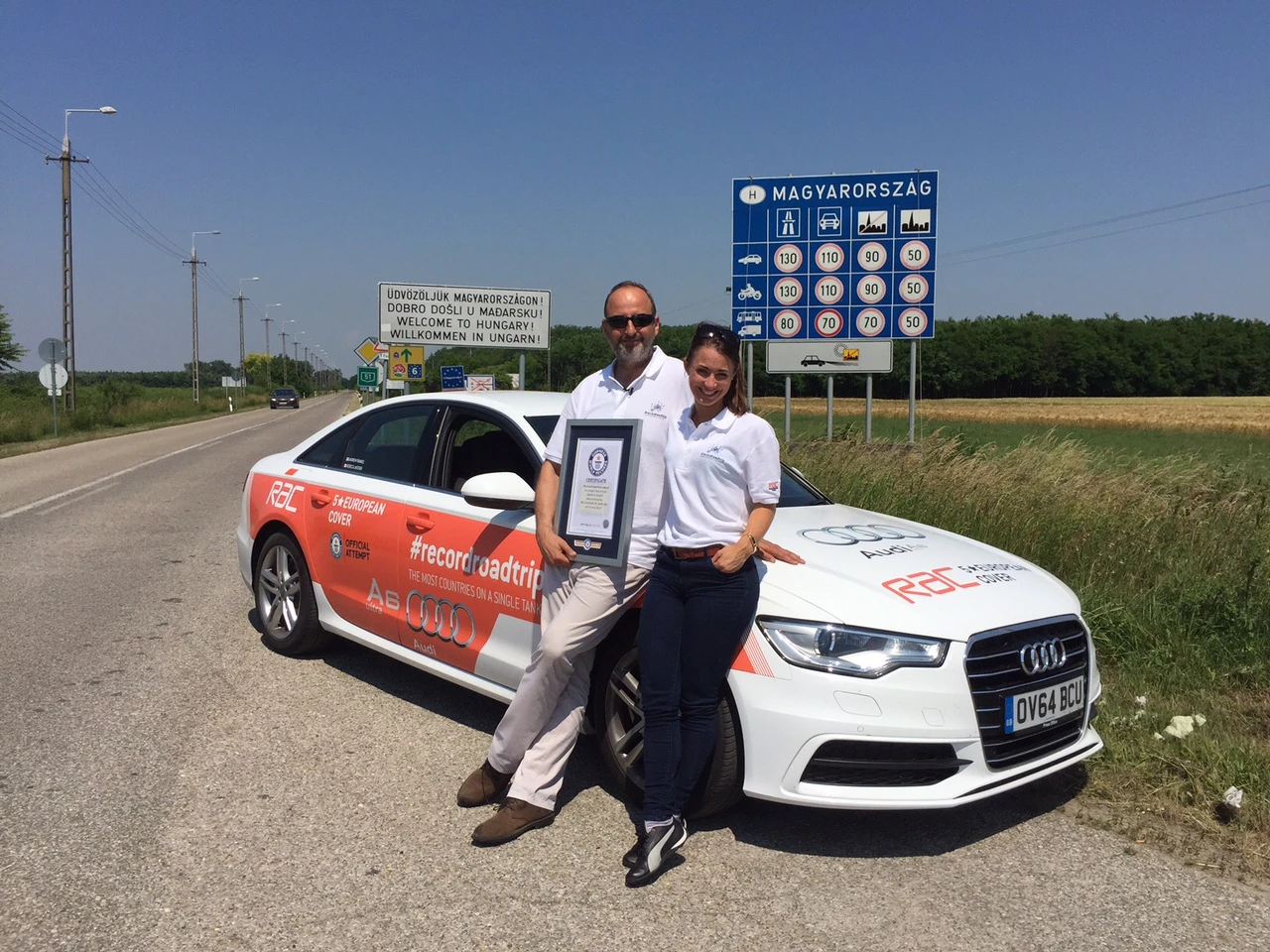 Andrew Frankel and Rebecca Jackson set off from Maastricht at 9:48 am (GMT) on Tuesday, June 9, and finished at 12:44 pm (GMT) the following day in Hungary